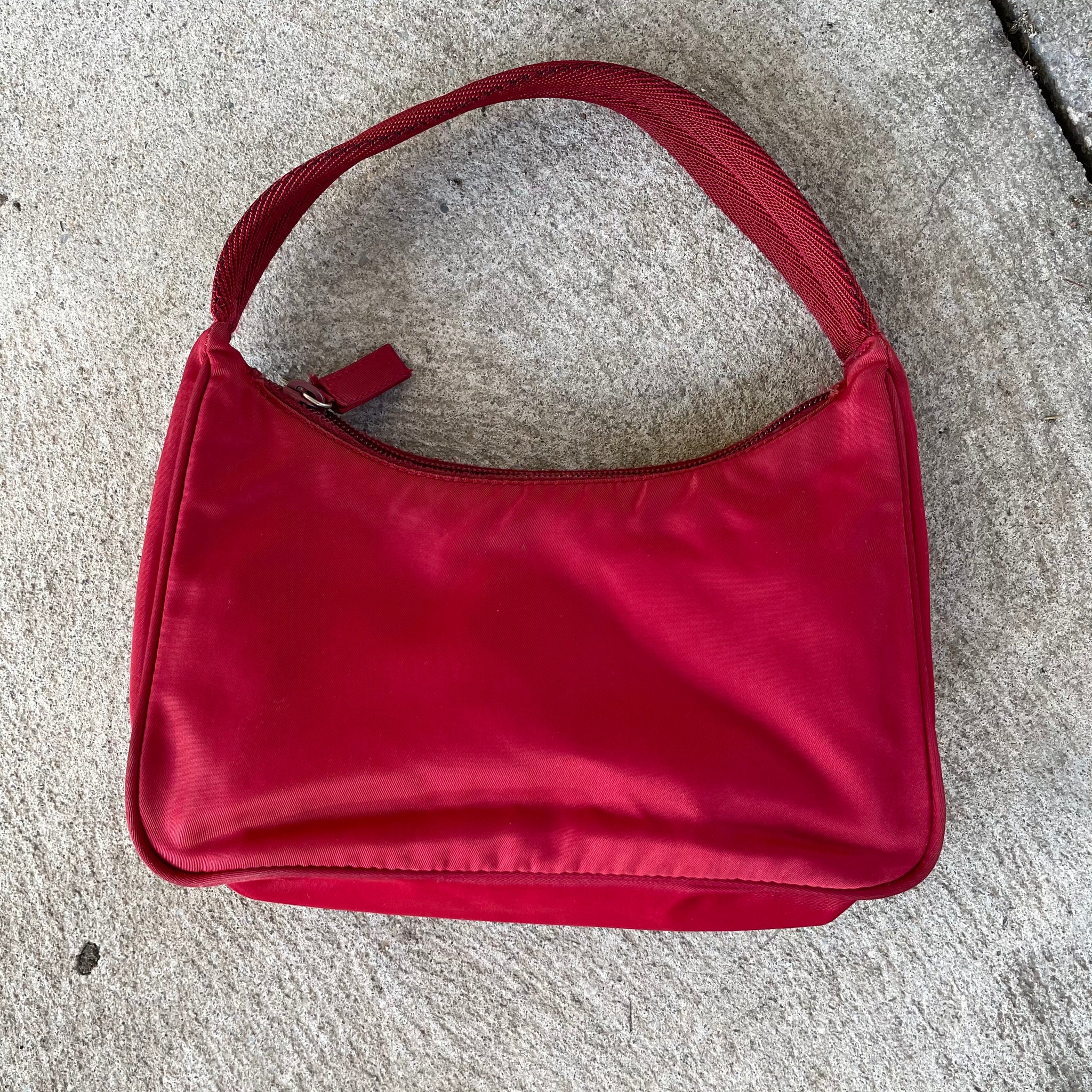 Prada Red Nylon Hobo Bag
