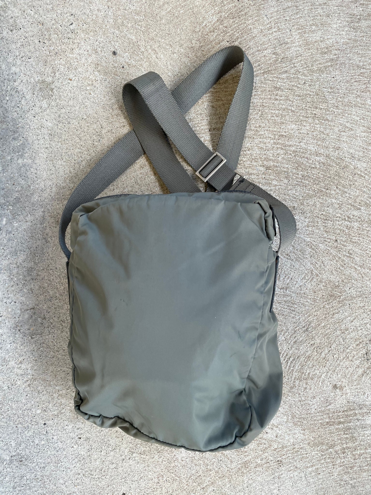 Prada Nylon Messenger Bag Grey