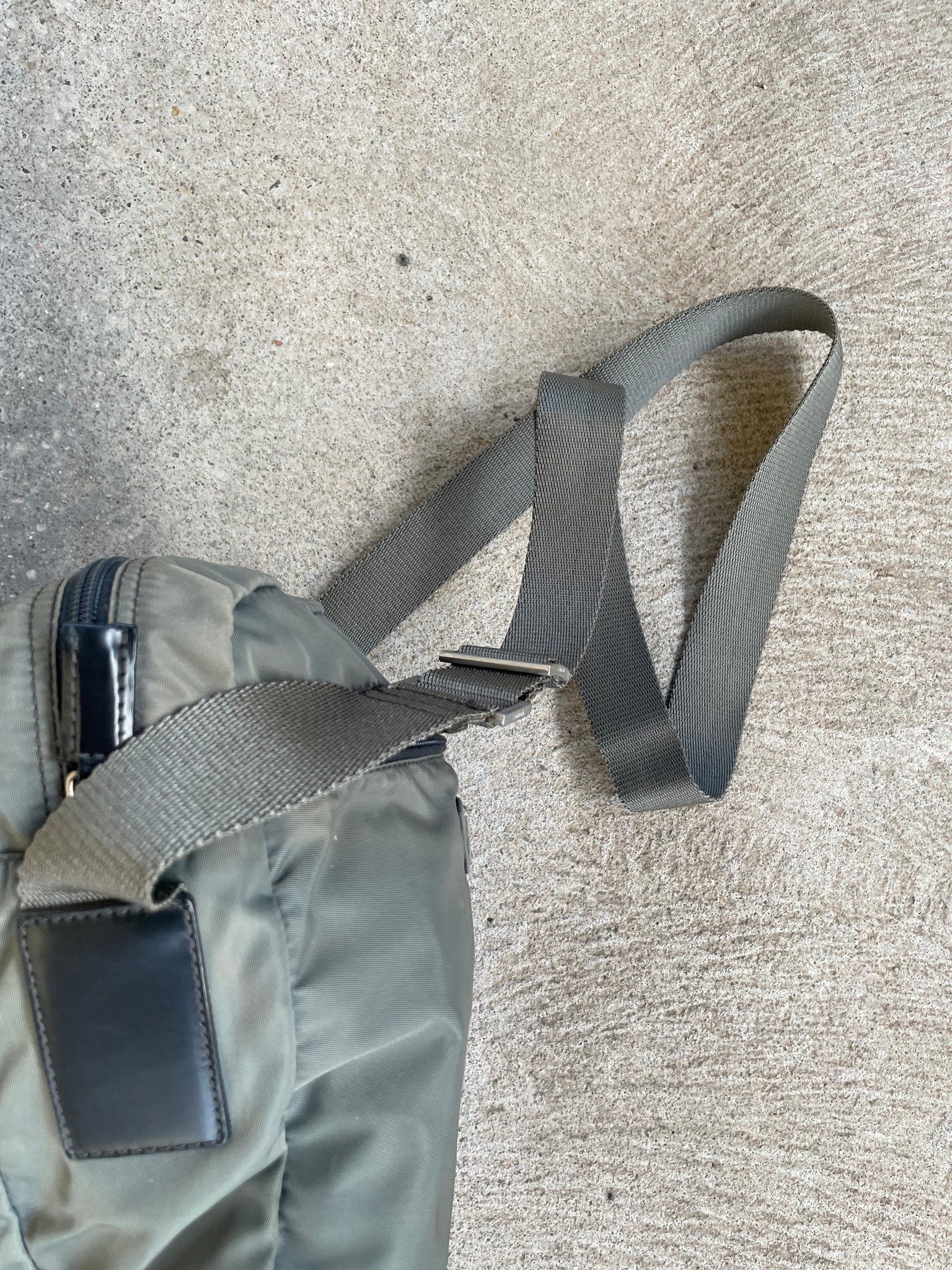 Prada Nylon Messenger Bag Grey