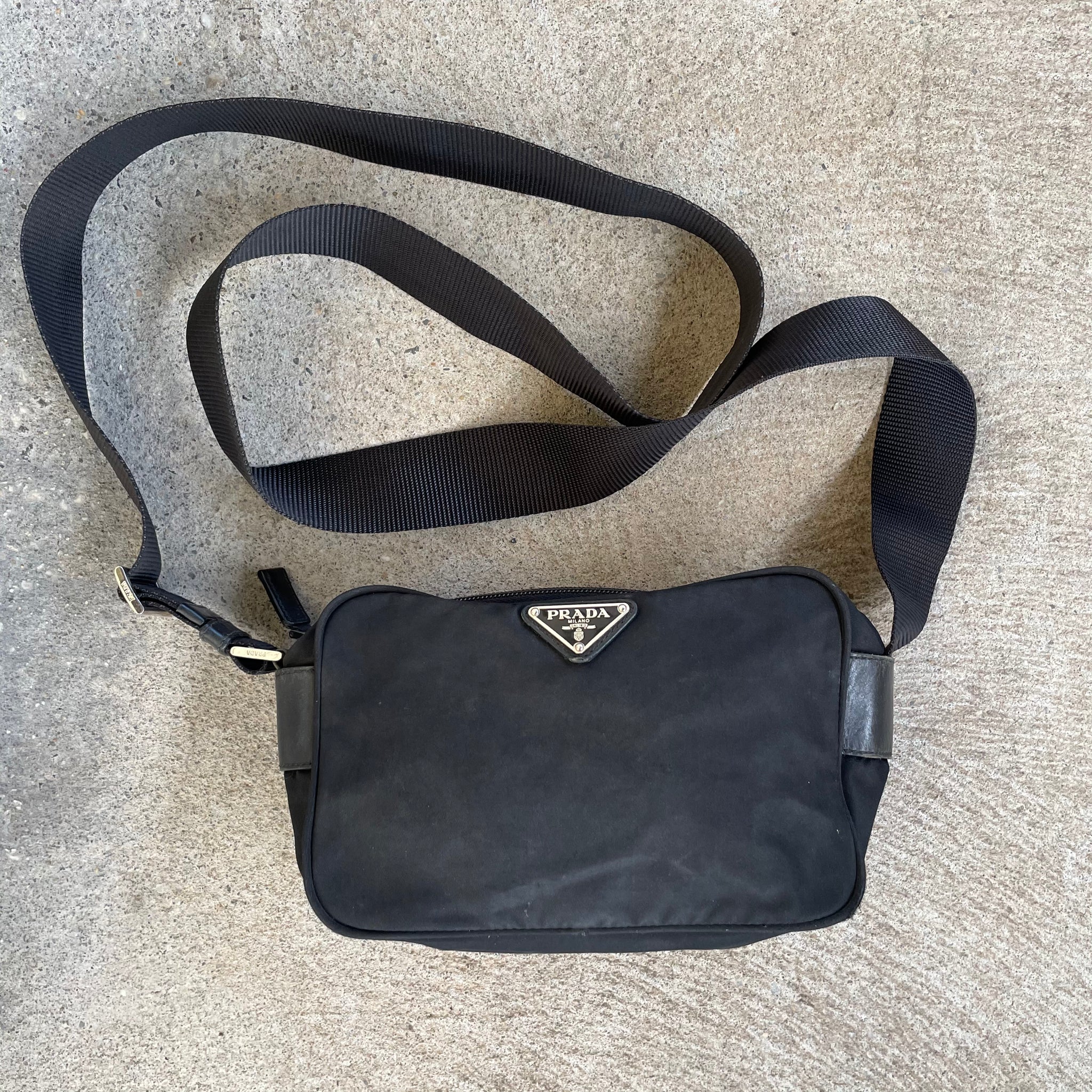 Prada Nylon Crossbody Bag Black