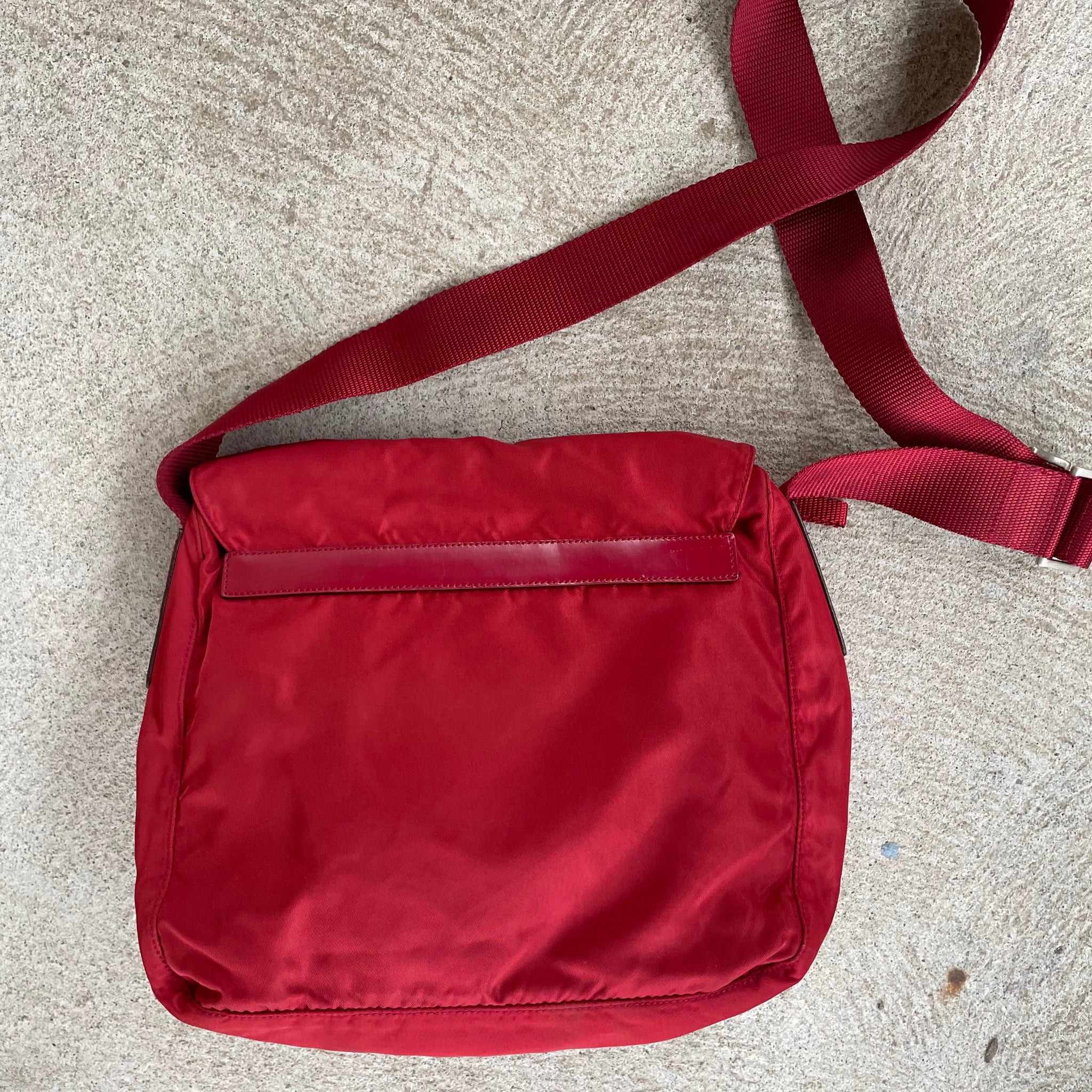 Prada Nylon Red Crossbody Messenger Bag