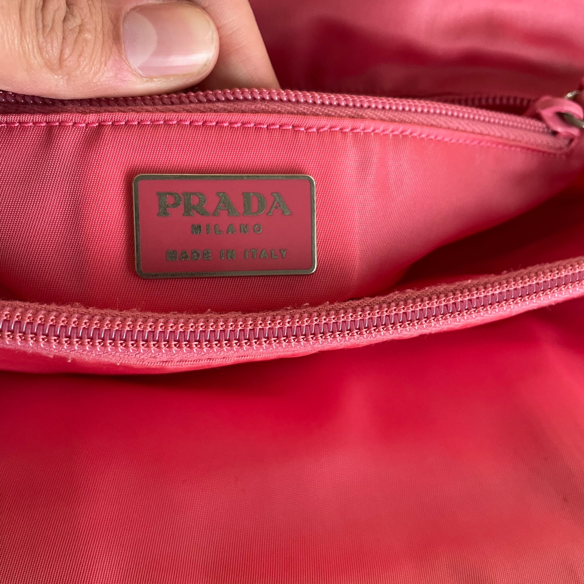 Prada Nylon Pink Hand Bag
