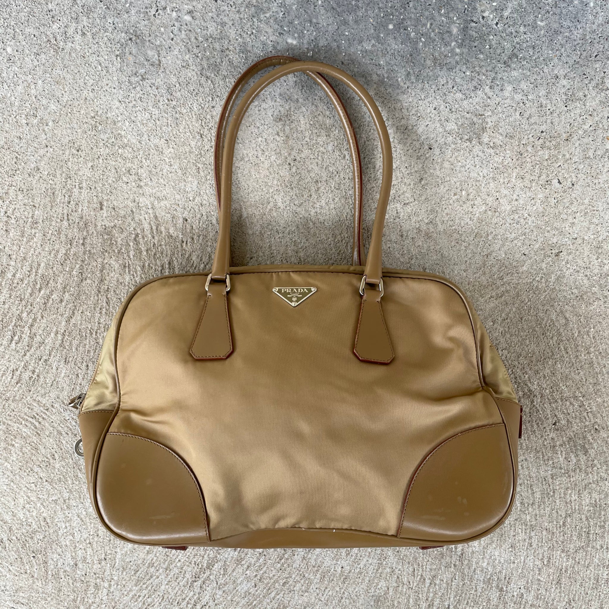 Prada Brown Nylon Shoulder Bag