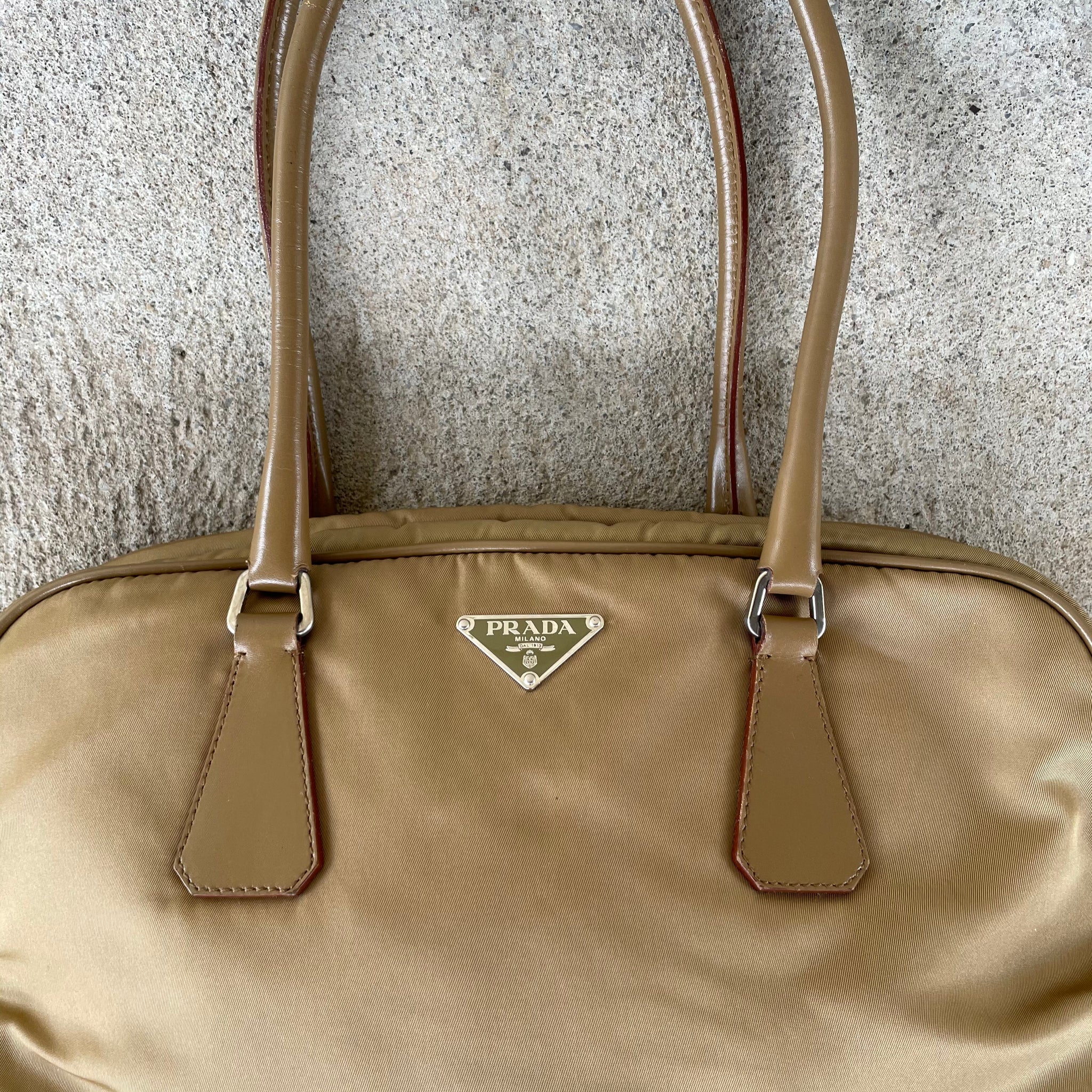 Prada Brown Nylon Shoulder Bag