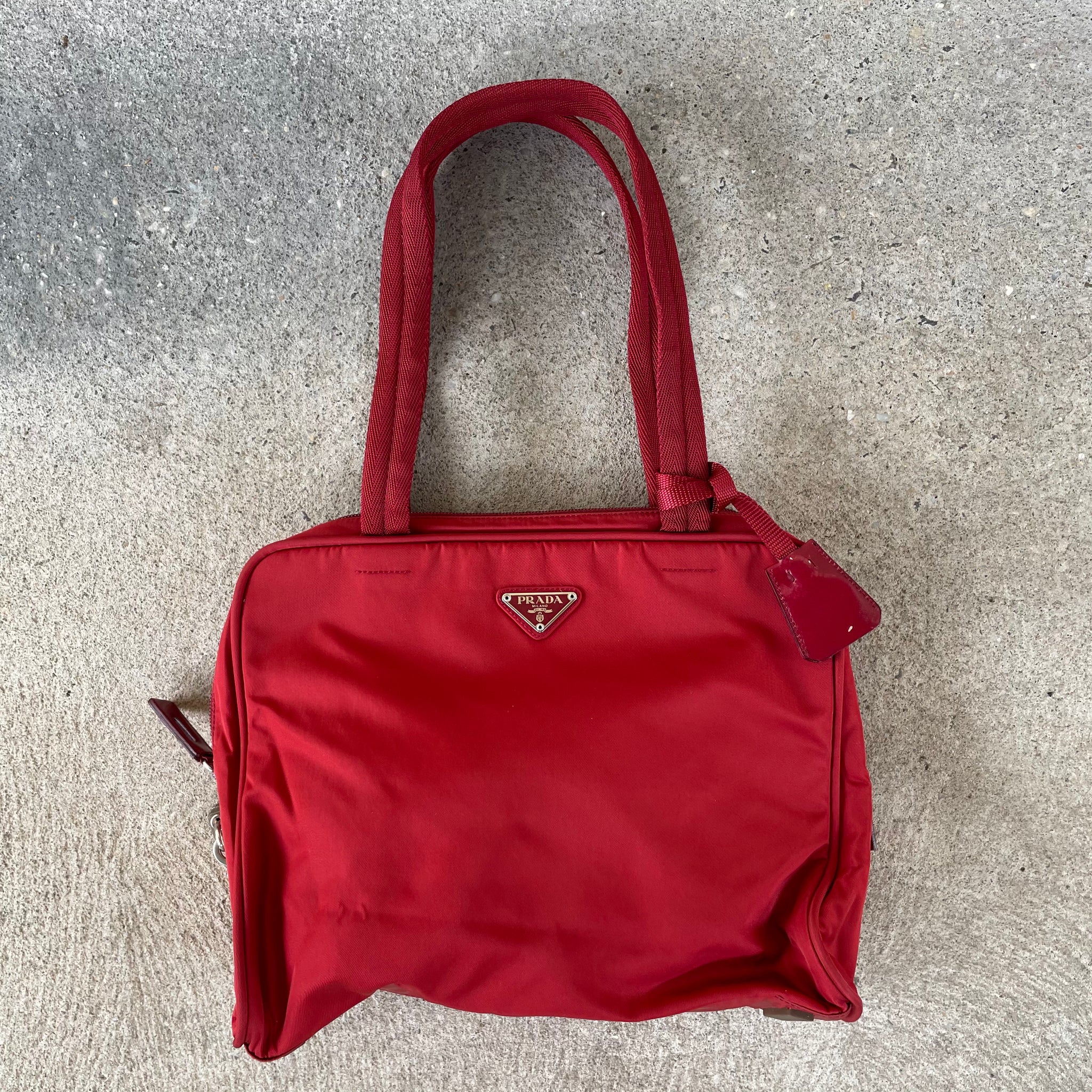 Prada Nylon Red Hand Bag