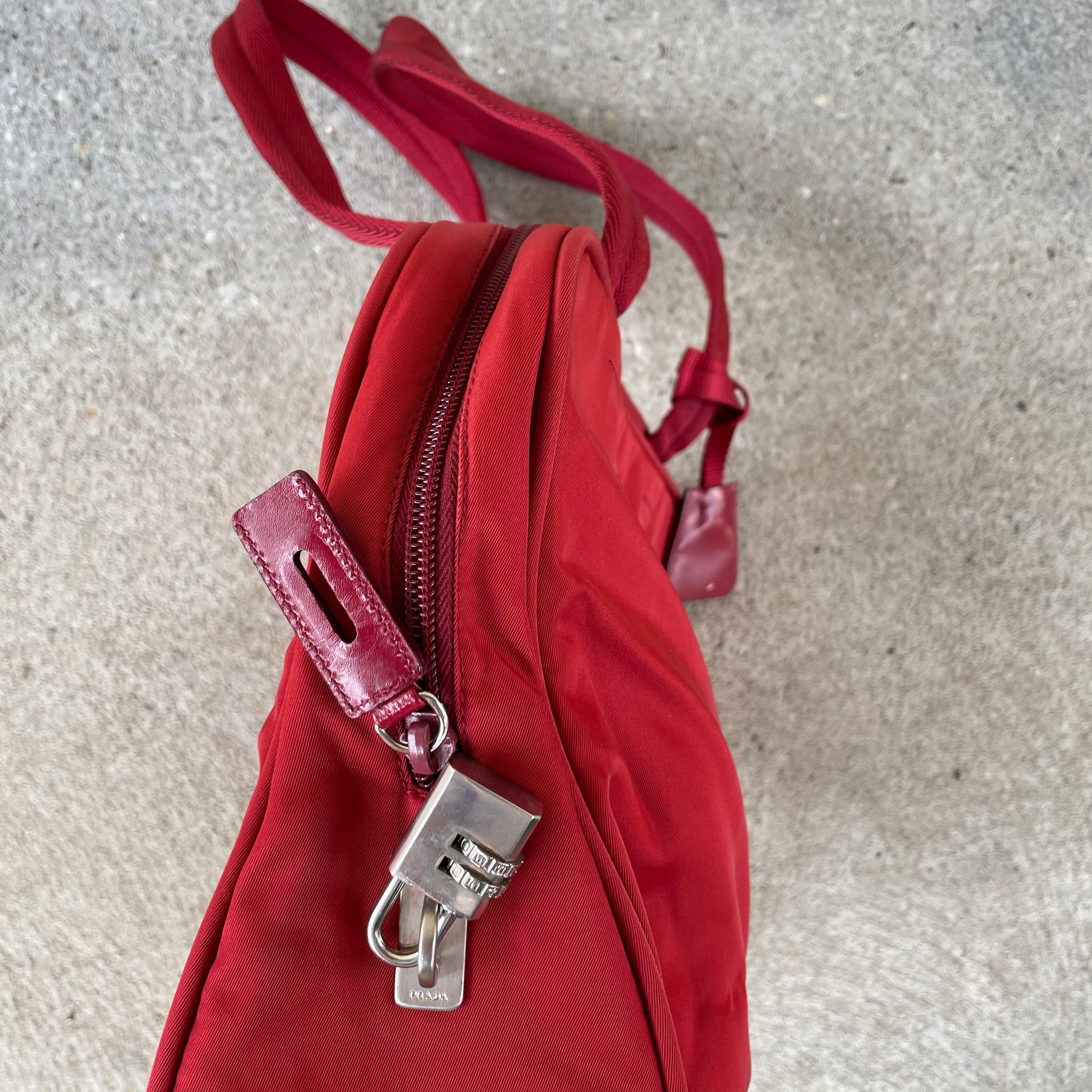 Prada Nylon Red Hand Bag