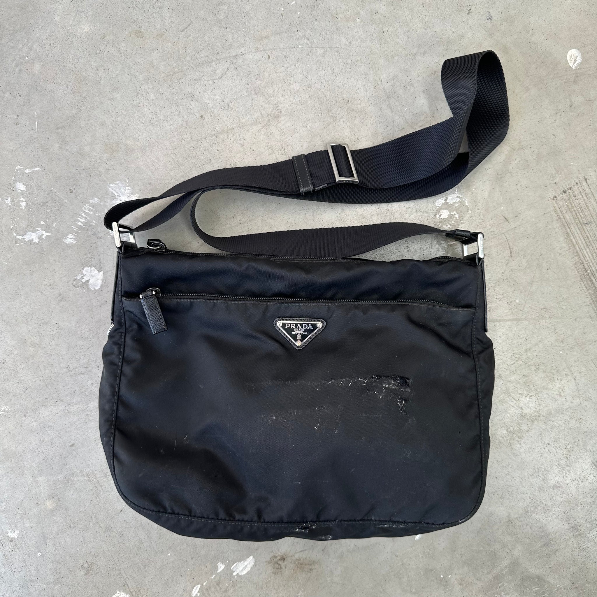 Prada Nylon Crossbody Bag Black