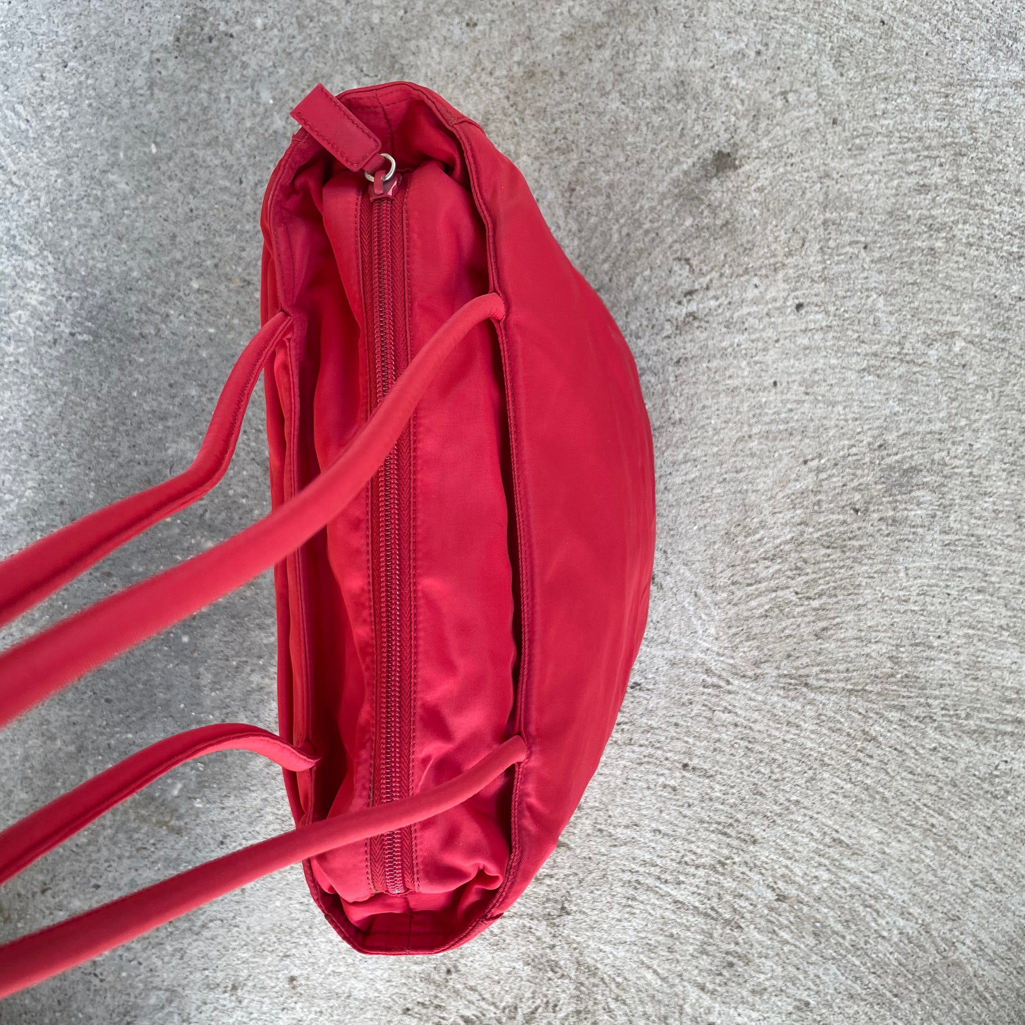 Prada Nylon Red Vintage Shoulder Bag / Tote Bag
