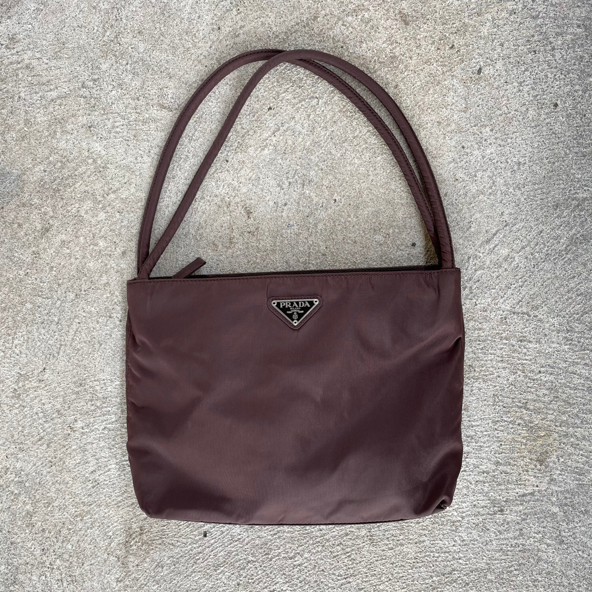 Prada Chocolate Brown Mini Double Strap Tote