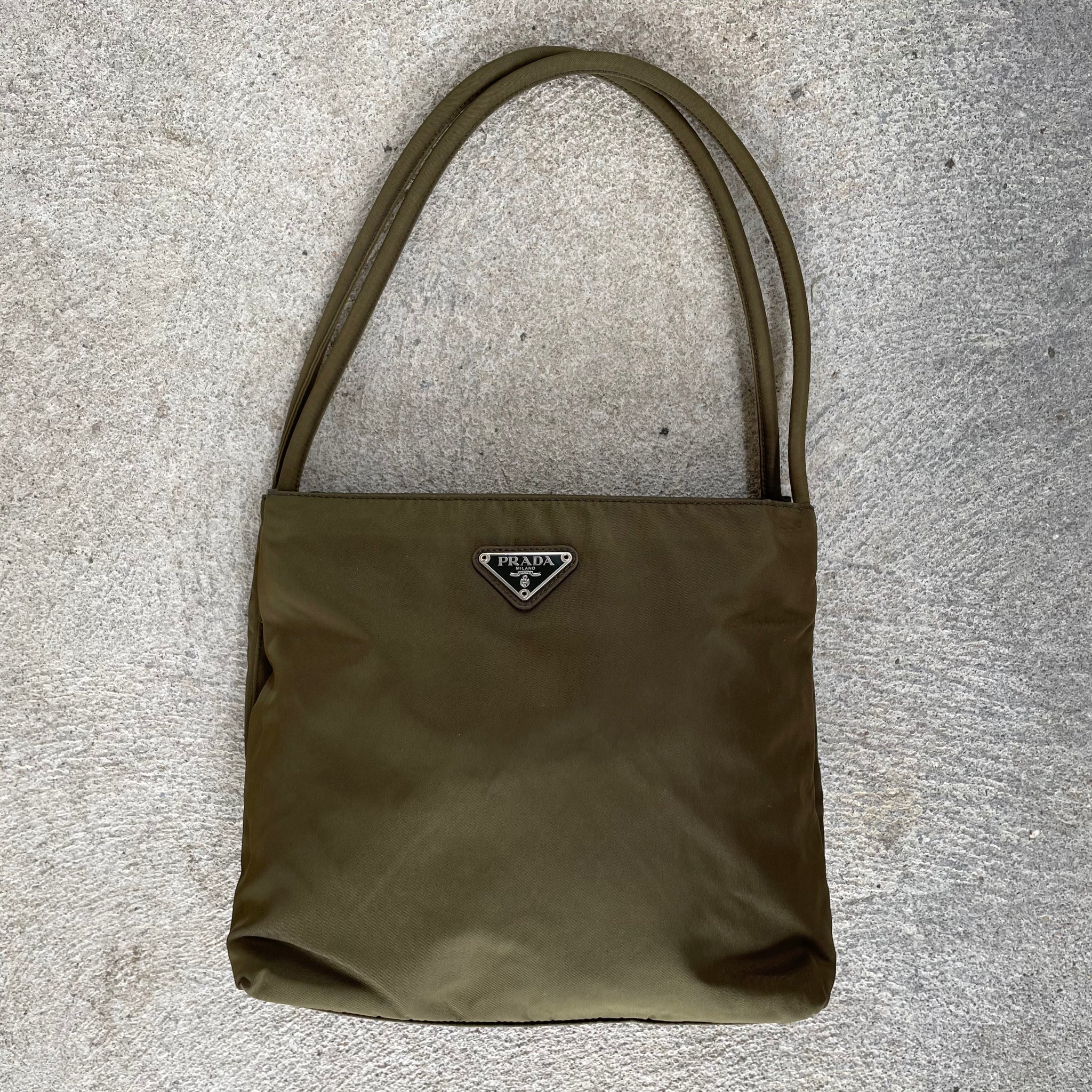 Prada Forest Green Mini Double Strap Tote Bag