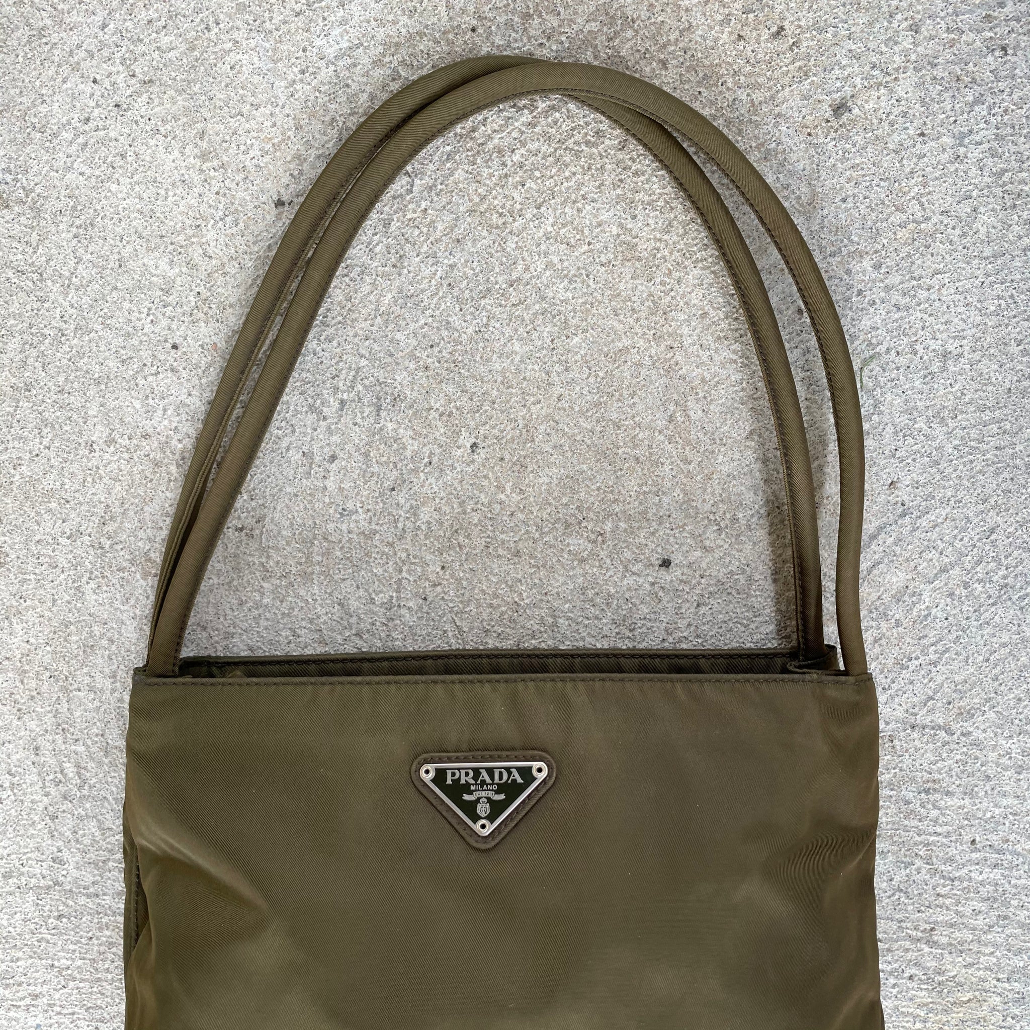 Prada Forest Green Mini Double Strap Tote Bag