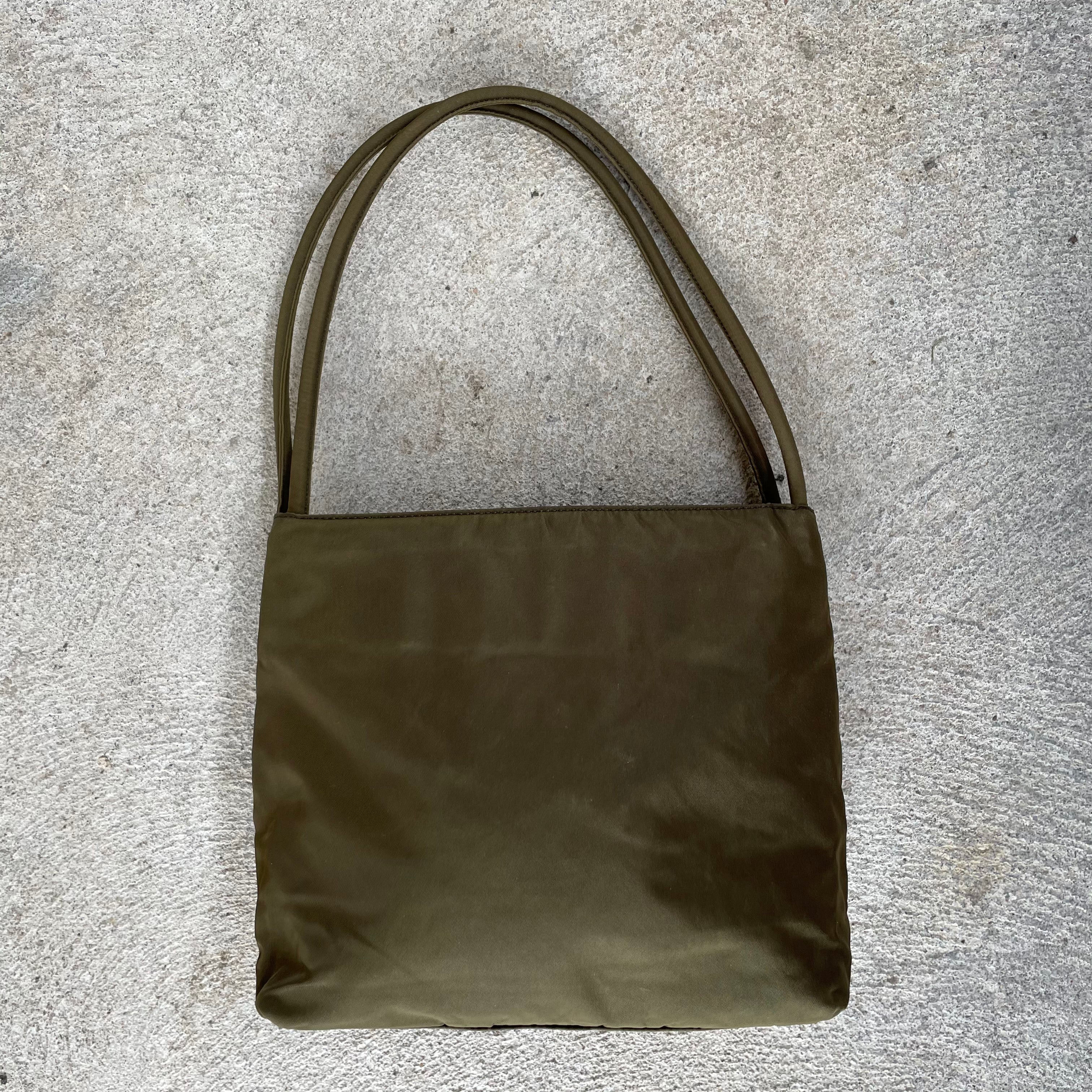 Prada Forest Green Mini Double Strap Tote Bag