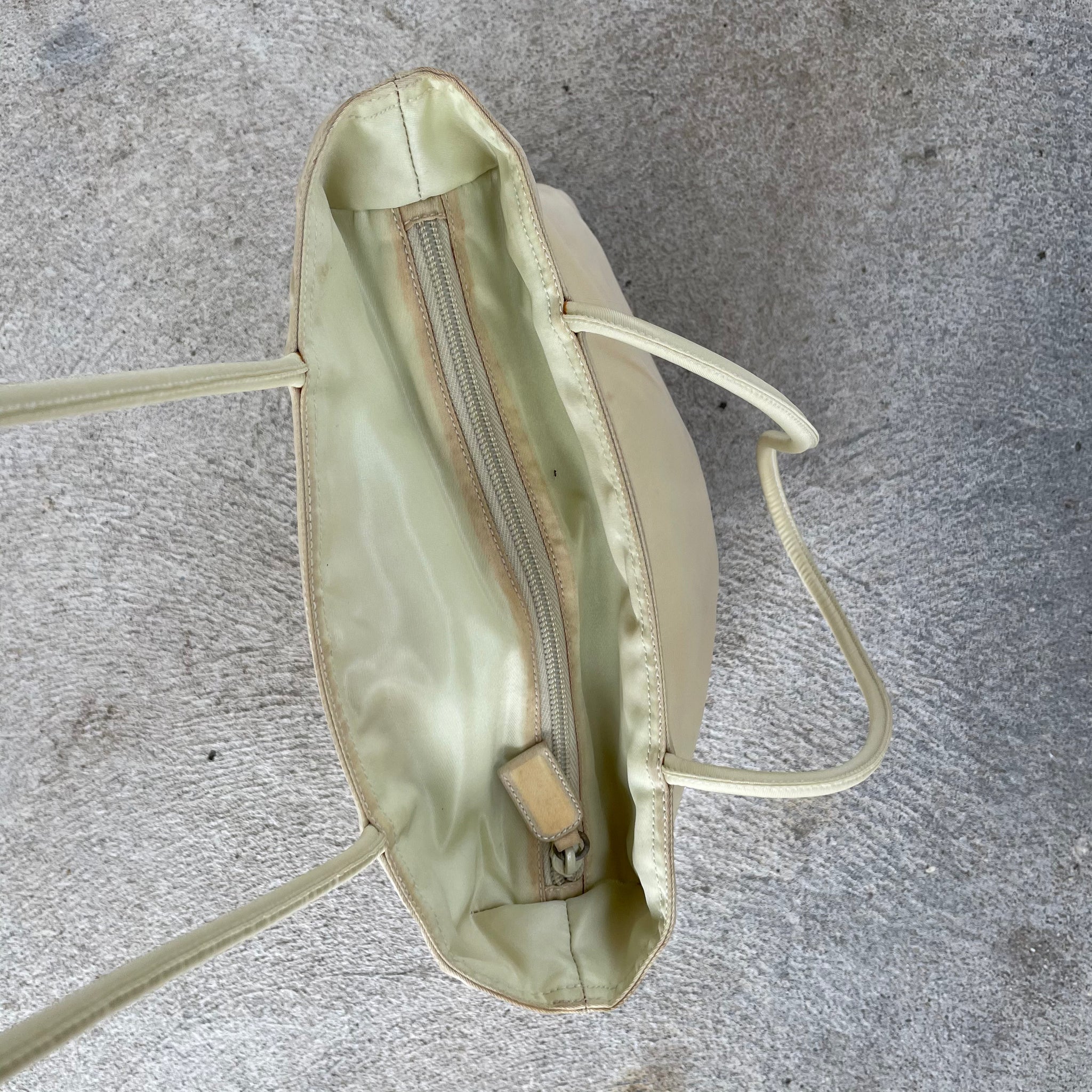 Prada Cream Mini Long Strap Tote Bag