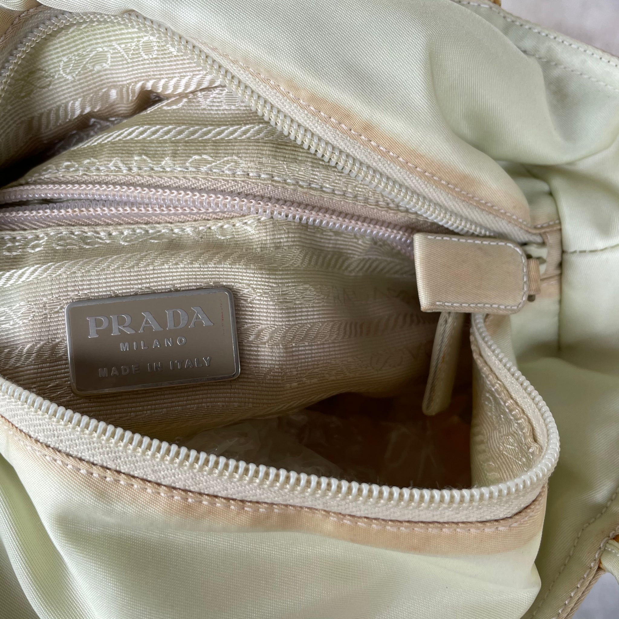 Prada Cream Mini Long Strap Tote Bag
