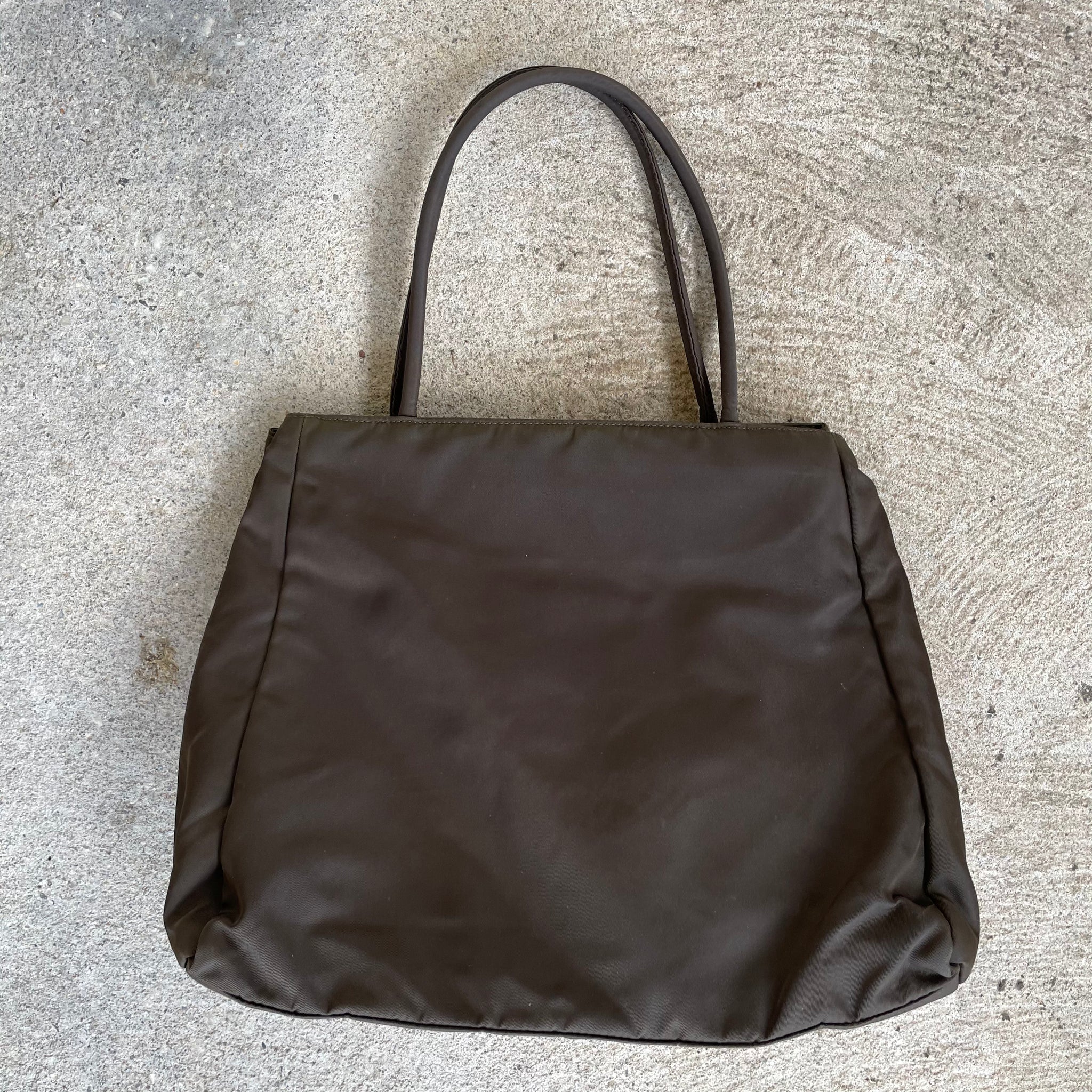 Prada Nylon Brown Hang Bag