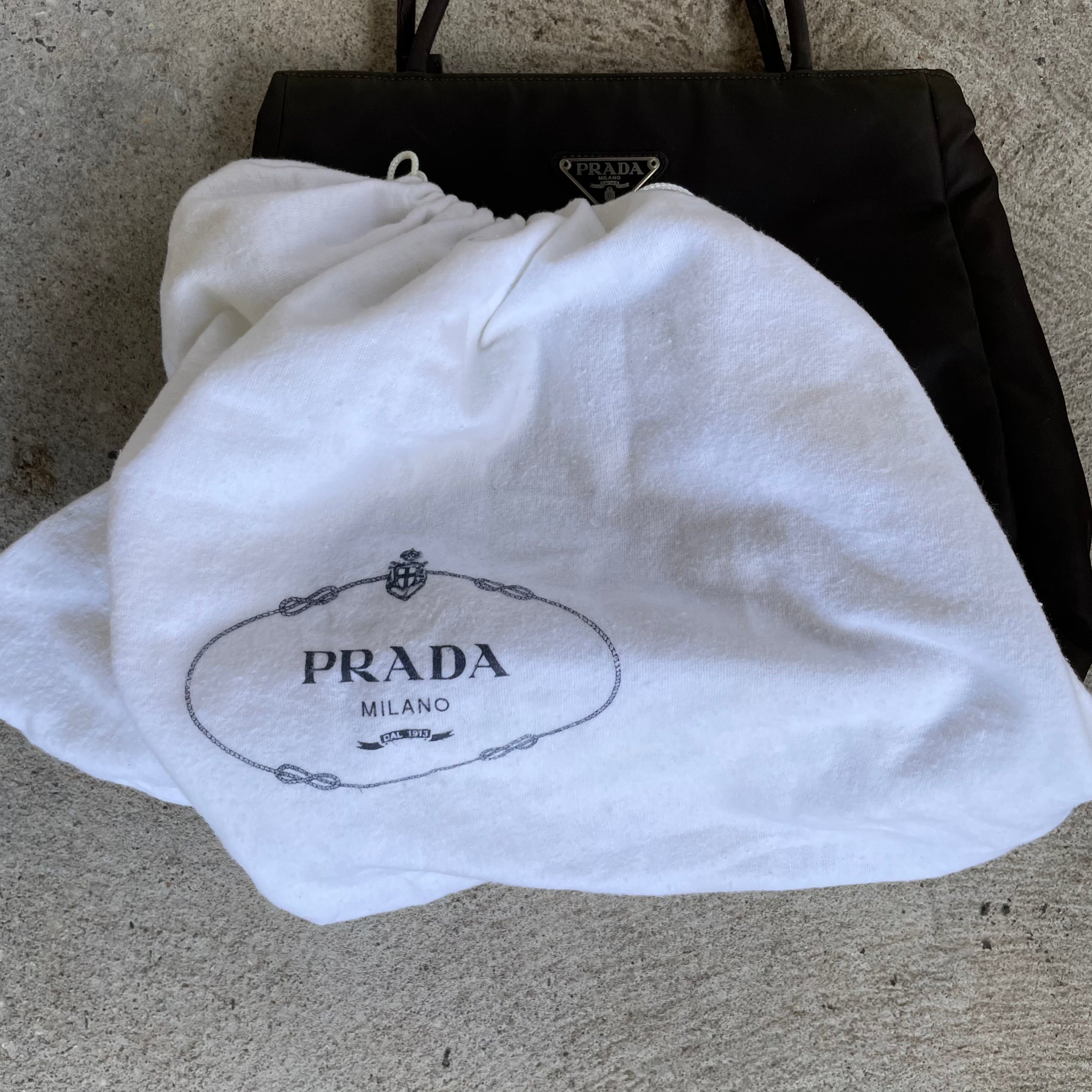 Prada Nylon Brown Hang Bag