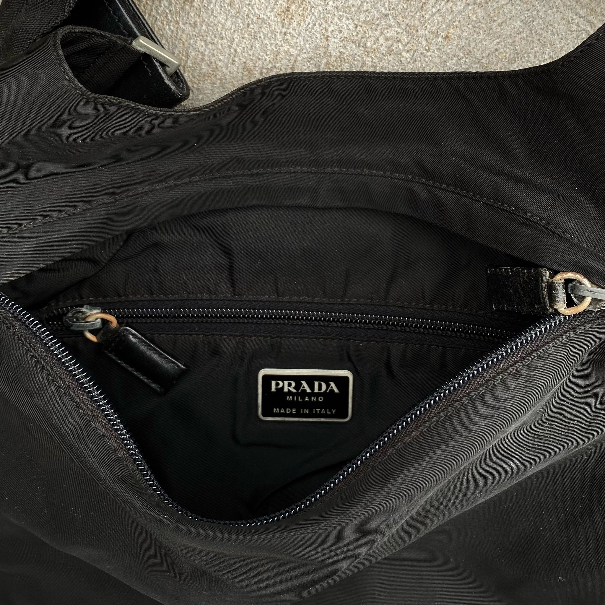 Prada Nylon Black Large Side Bag