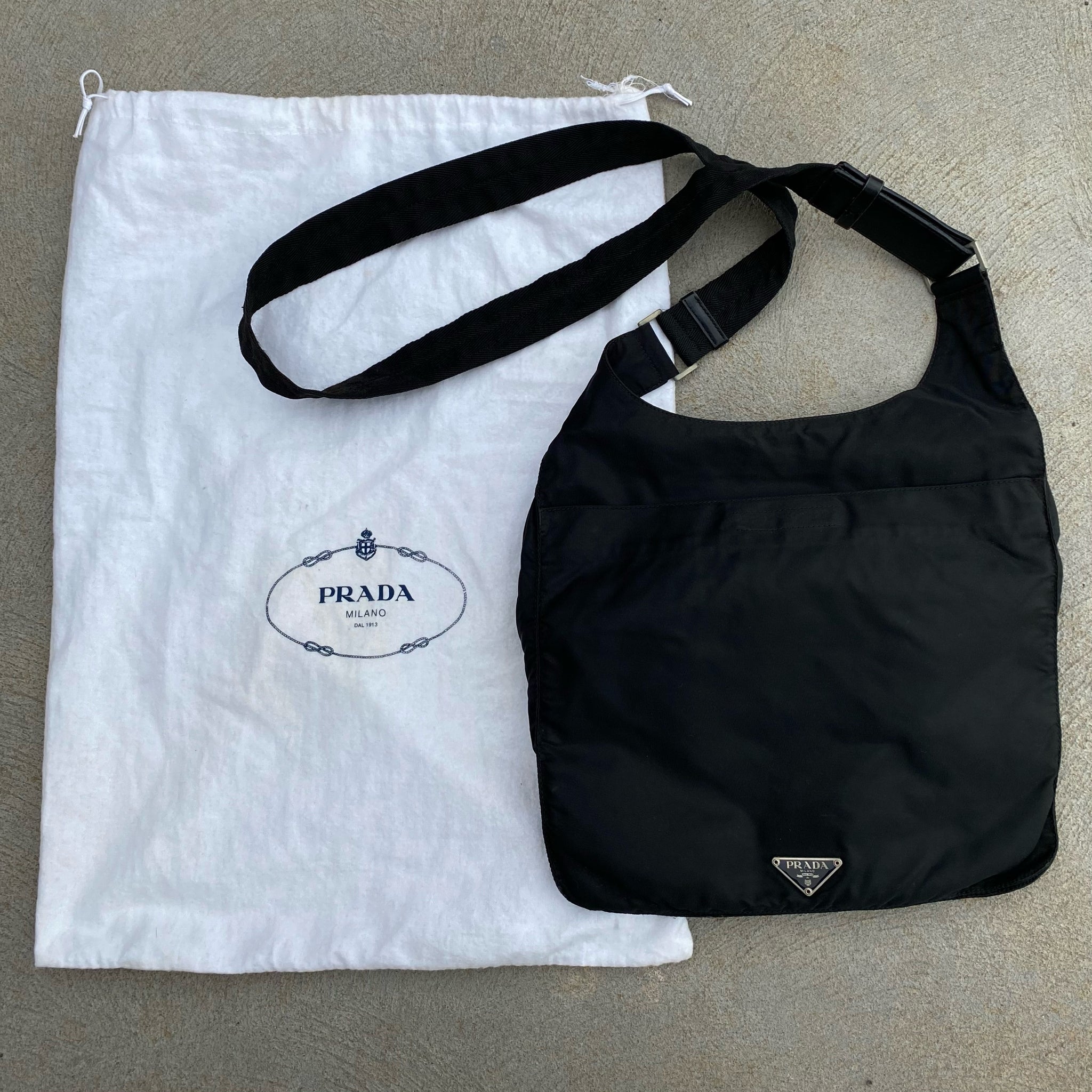 Prada Nylon Black Large Side Bag
