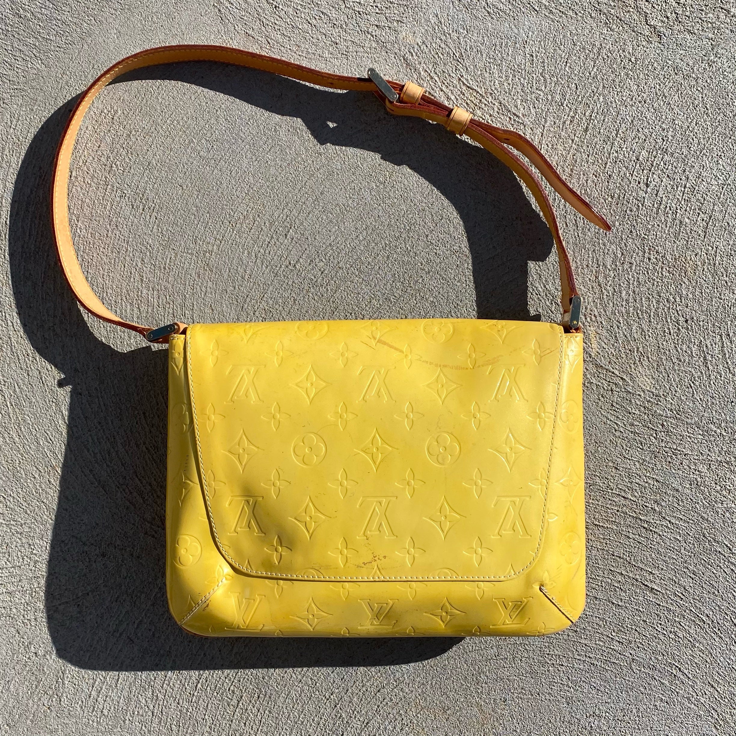 Louis Vuitton Vintage  Epi Pochette Accessoires Bag  Yellow  Leather and  Epi Leather Handbag  Luxury High Quality  Avvenice