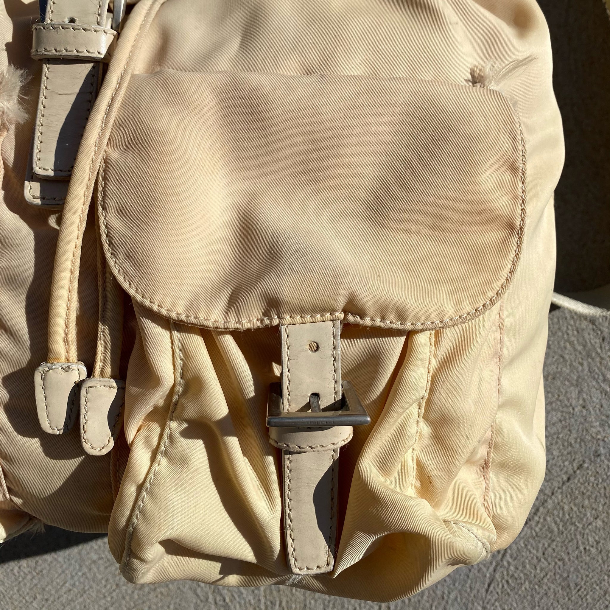 Prada Nylon Cream White Large Back Pack
