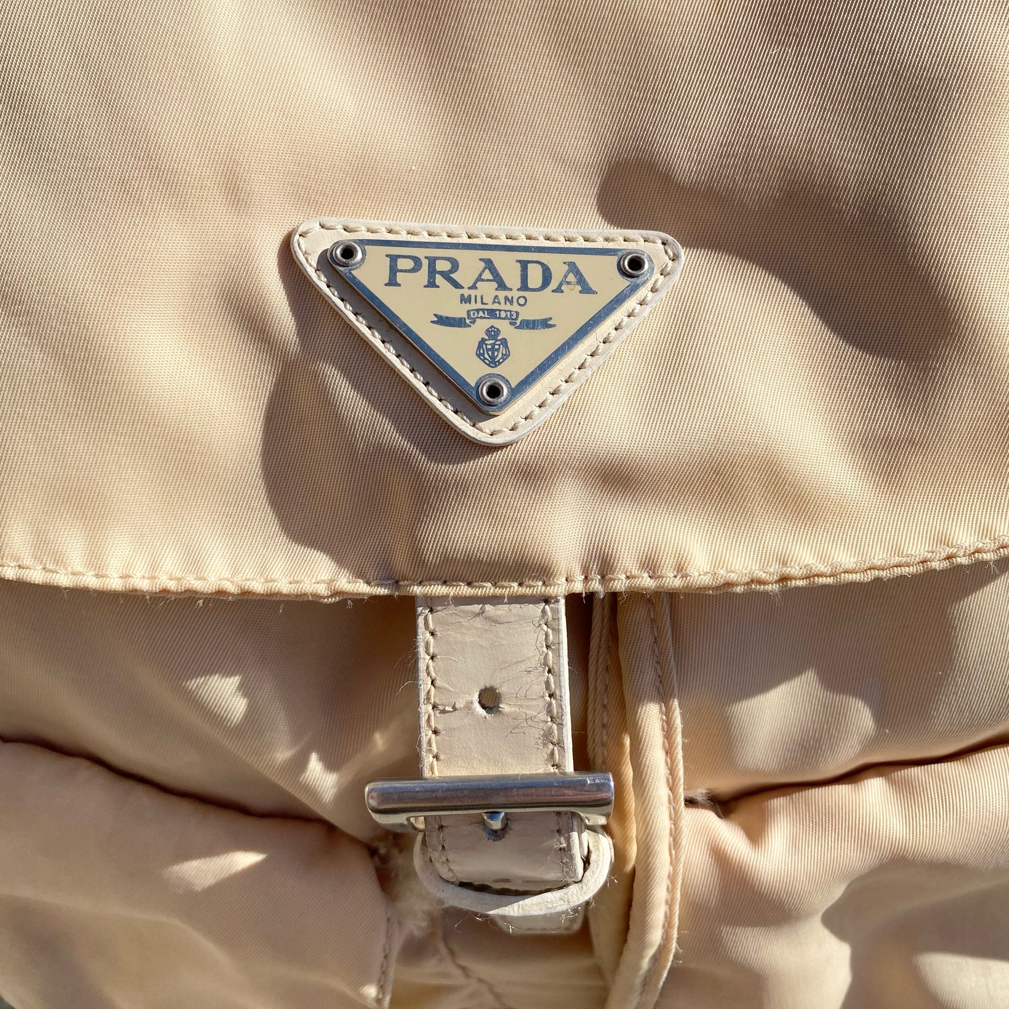 Prada Nylon Cream White Large Back Pack