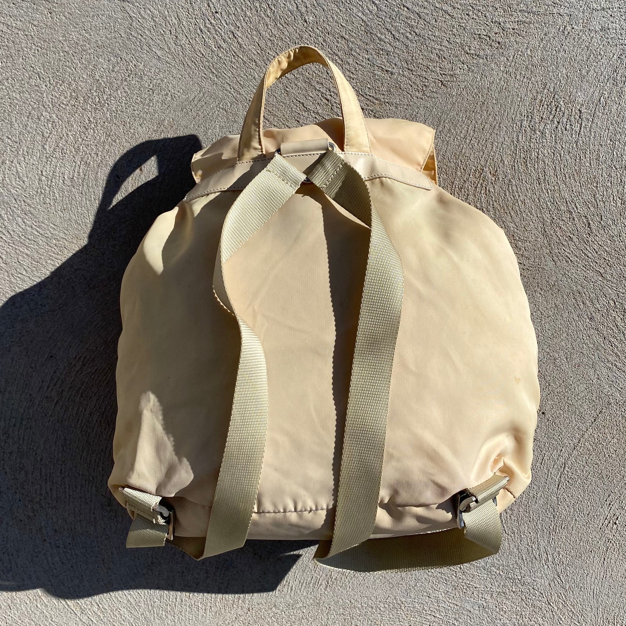 Prada Nylon Cream White Large Back Pack