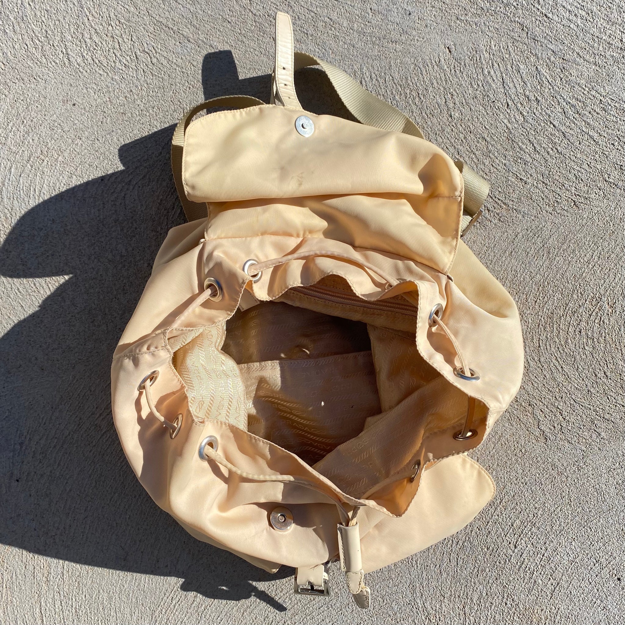Prada Nylon Cream White Large Back Pack