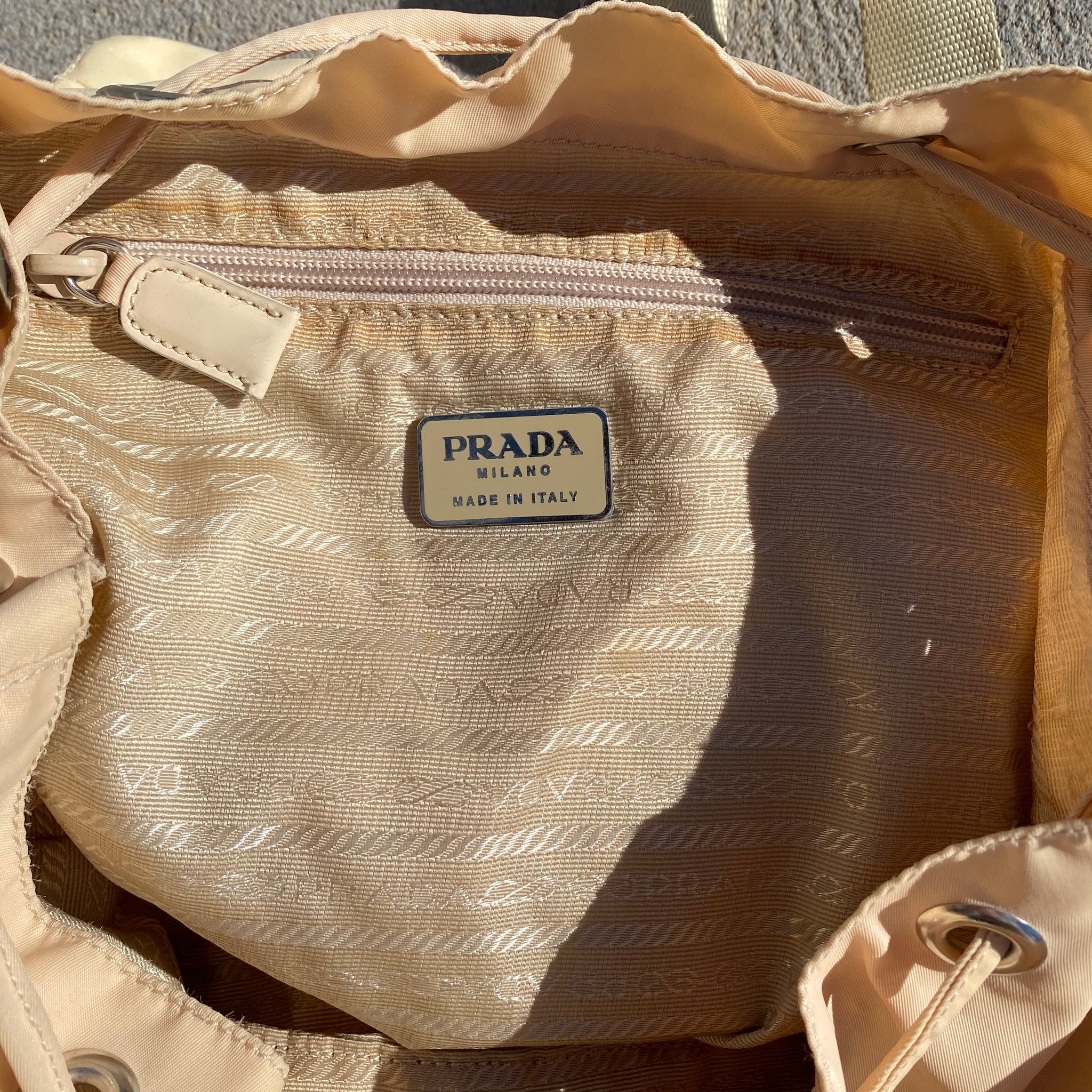 Prada Nylon Cream White Large Back Pack