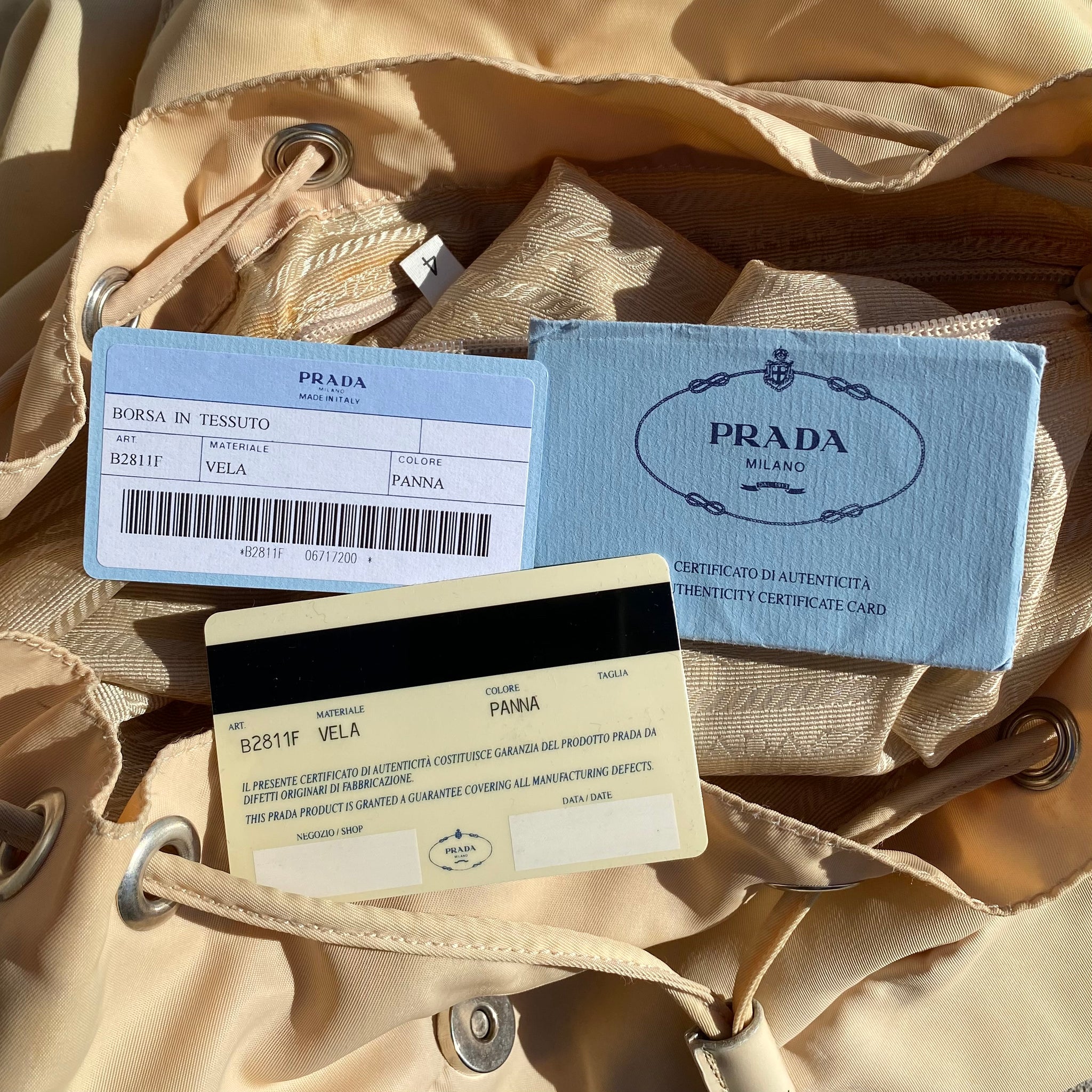 Prada Nylon Cream White Large Back Pack