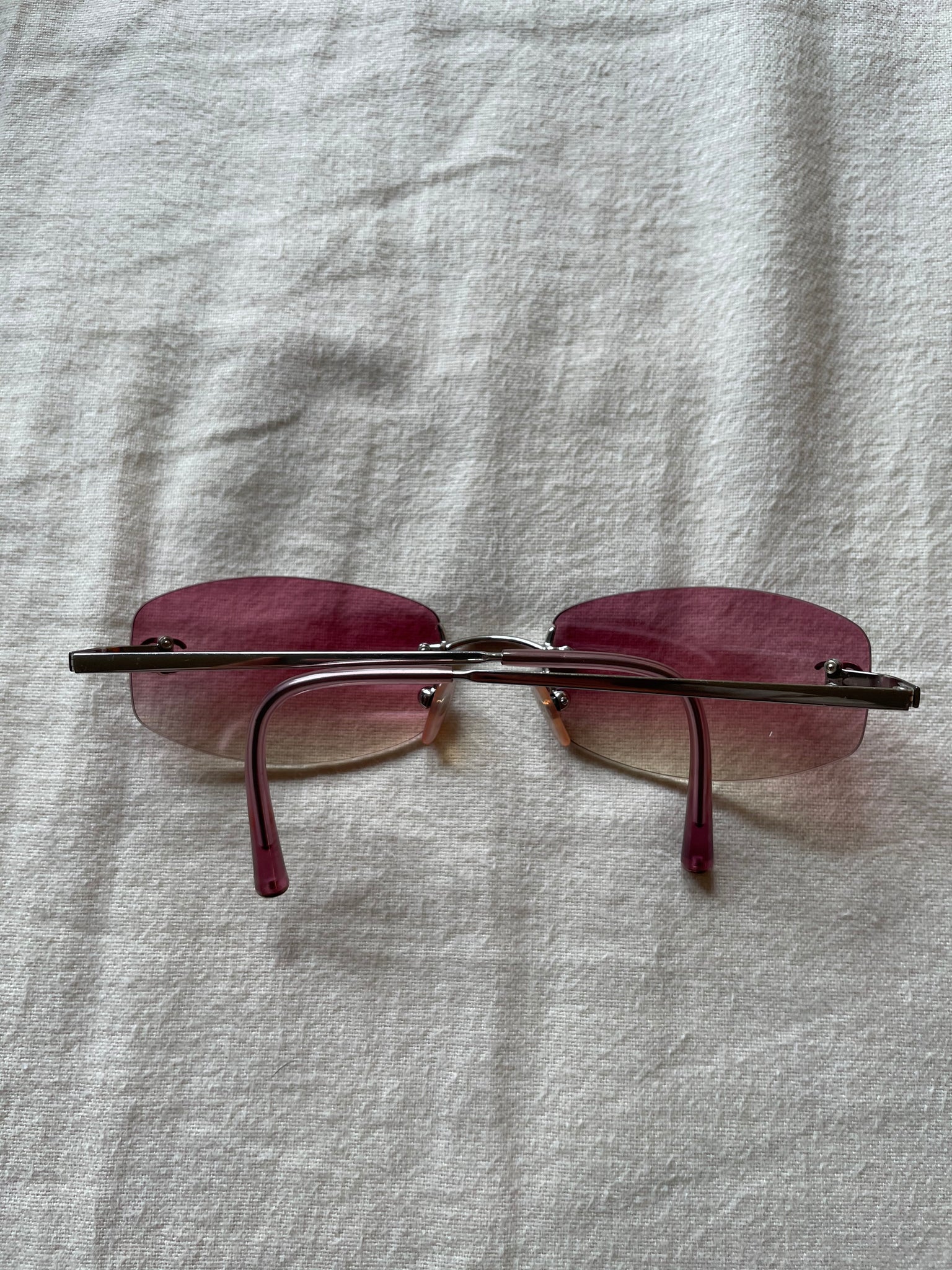 Chanel Vintage Rimless Sunglasses Pink