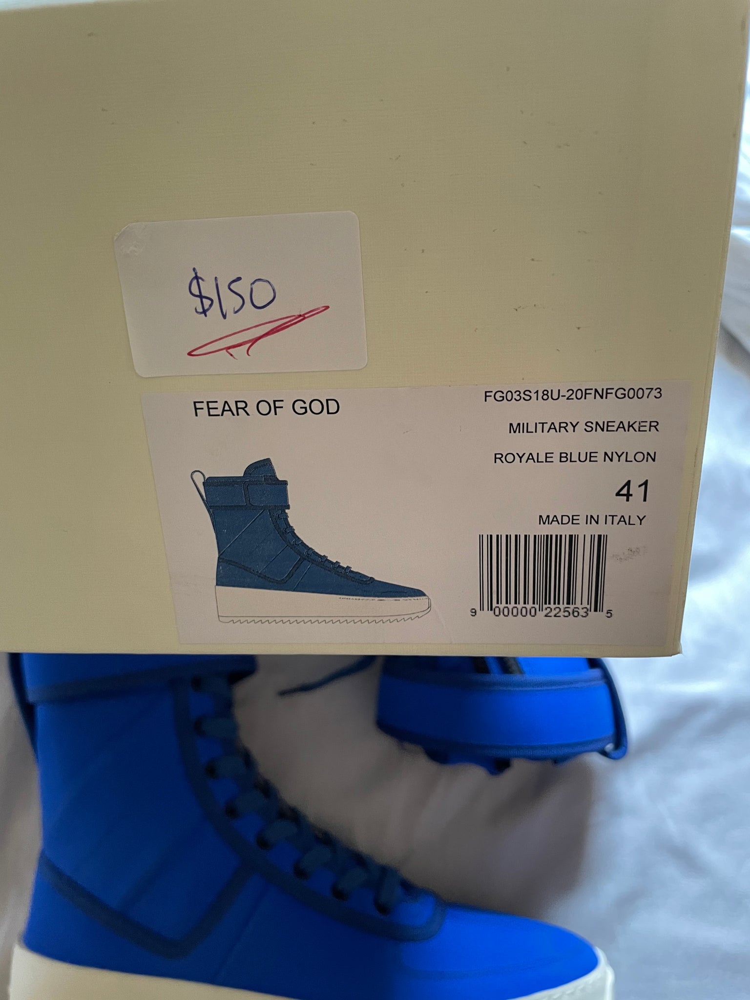 Fear of God Fifth Collection Military Sneaker 'Royal Blue' Size 41