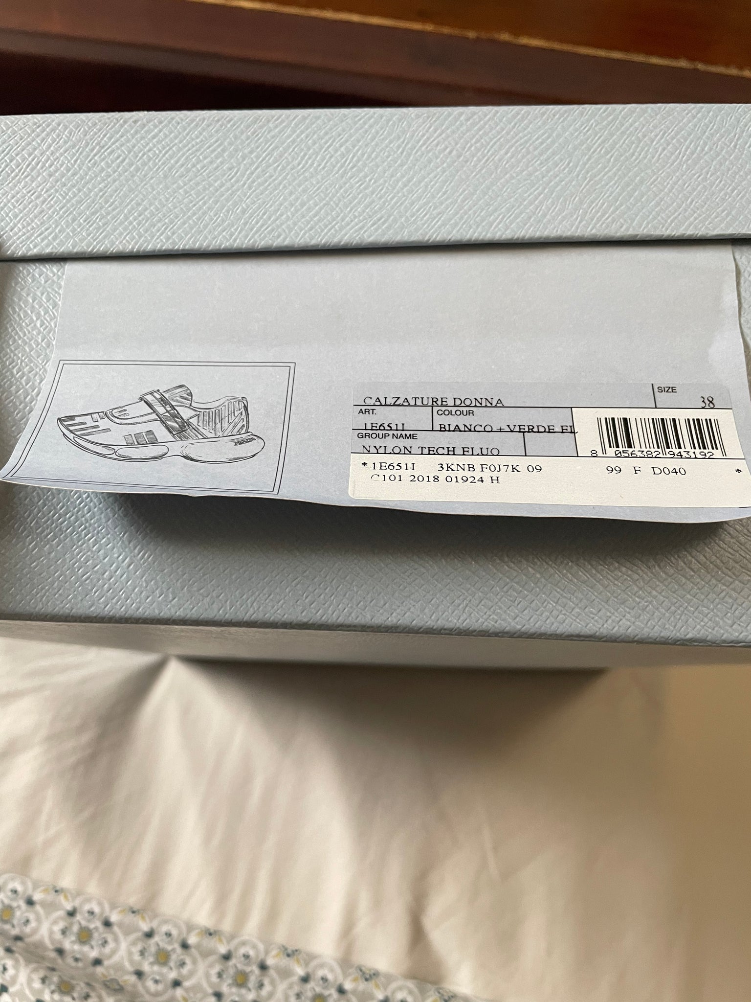 Prada Cloudbust Green White Size 38