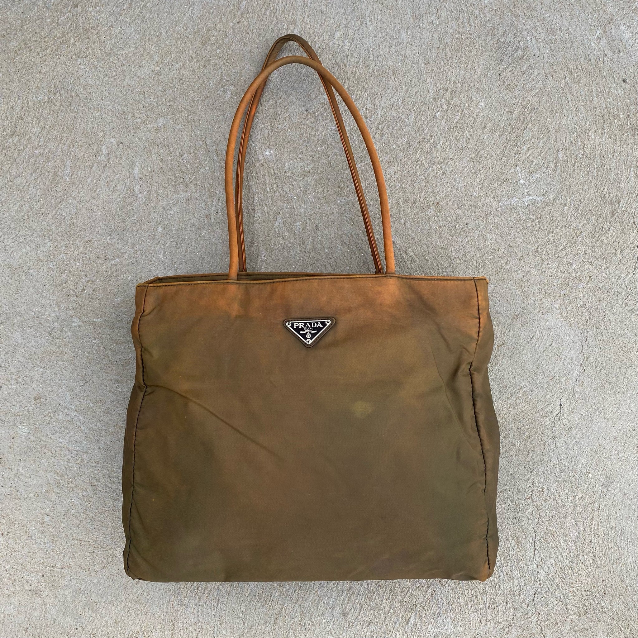 Prada Nylon Rust Large Tote Bag