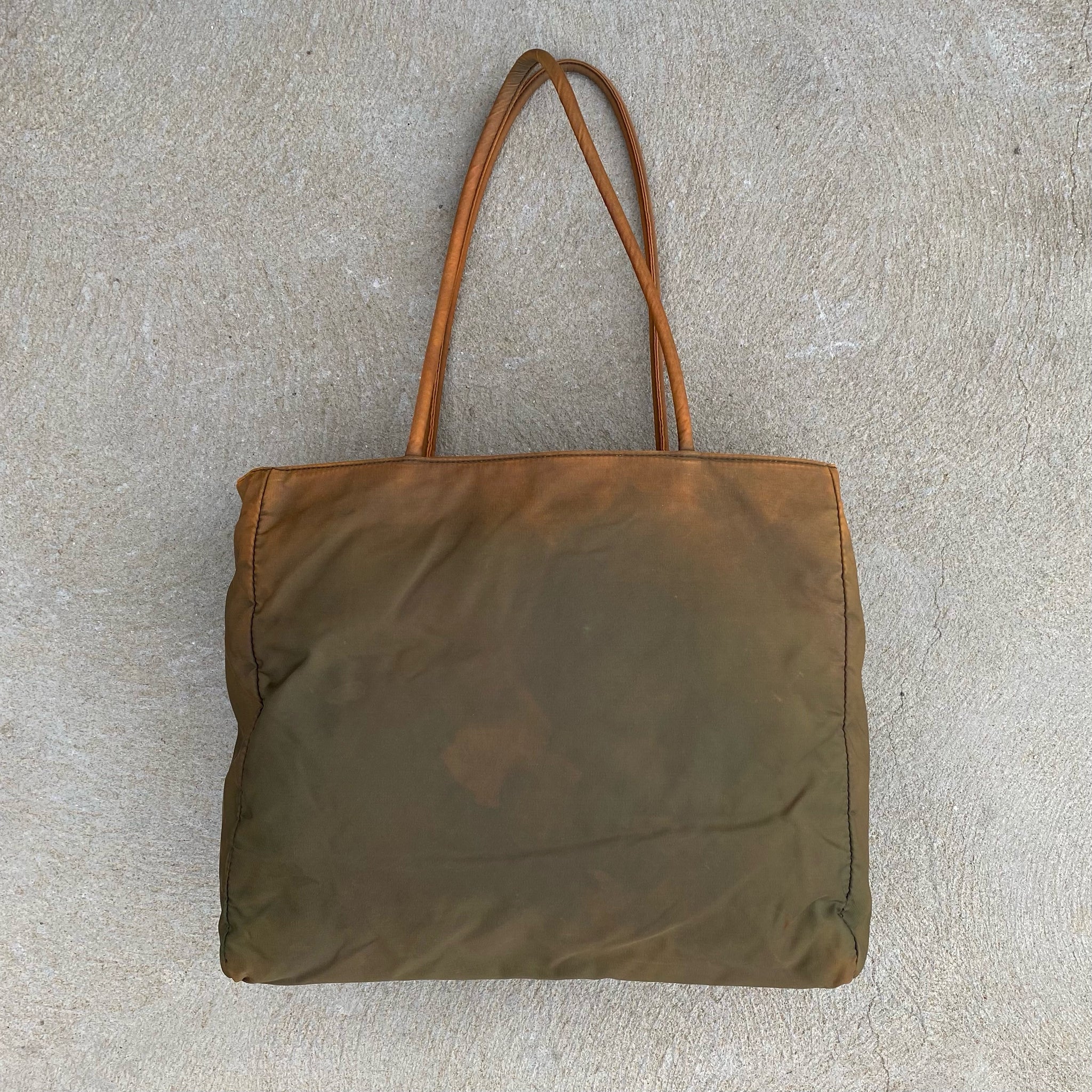 Prada Nylon Rust Large Tote Bag