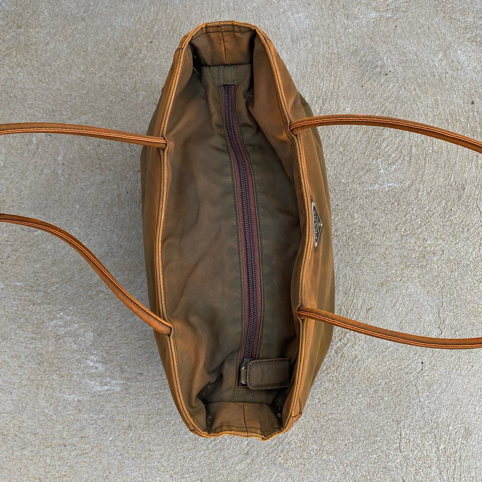 Prada Nylon Rust Large Tote Bag