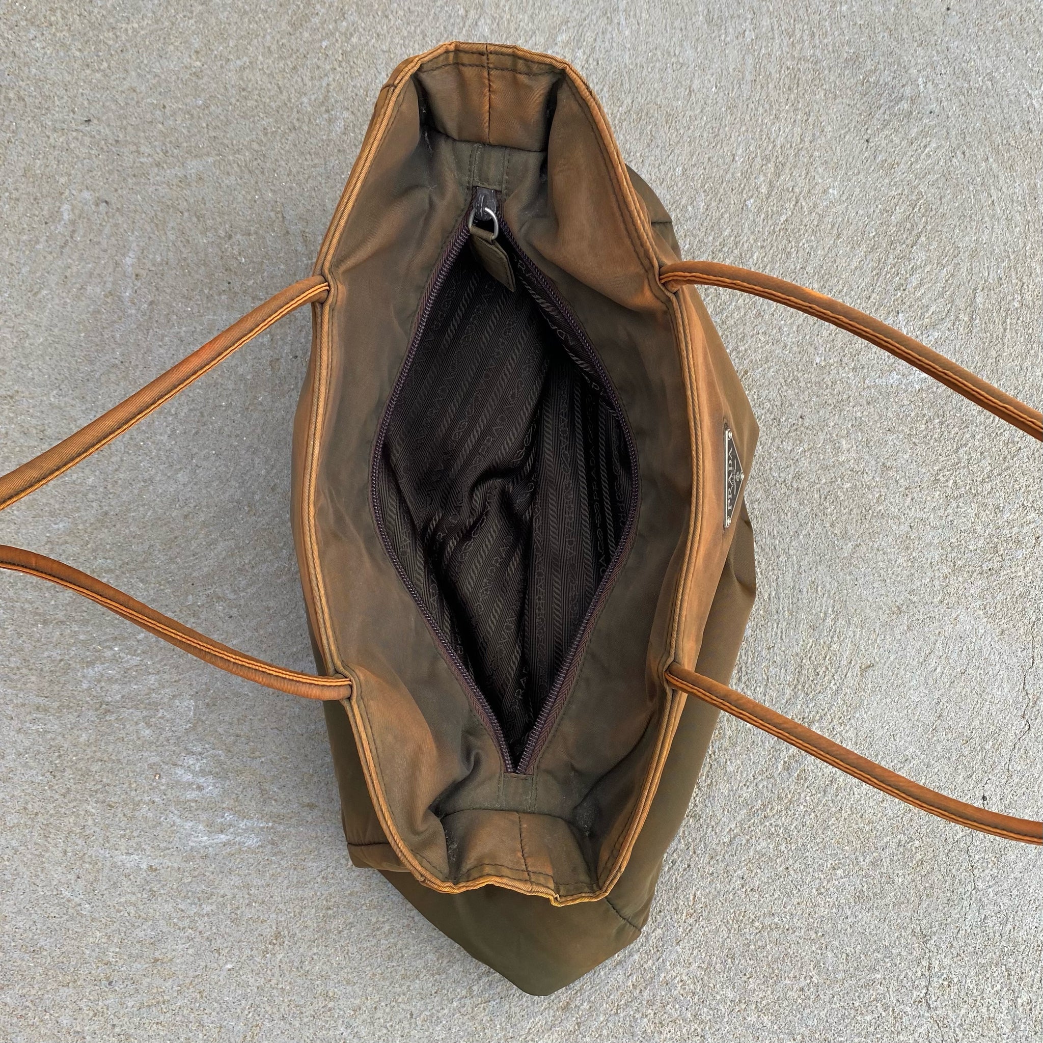 Prada Nylon Rust Large Tote Bag