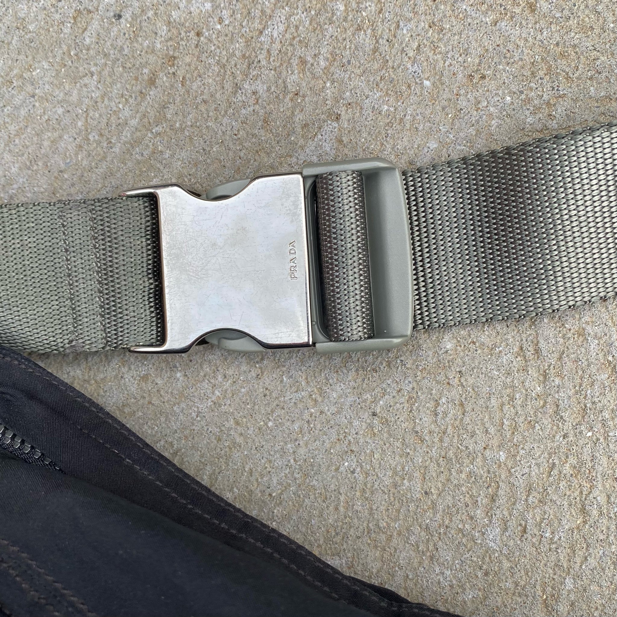Prada 2000s Archive Sport Nylon Black Metal Buckle Bum Bag