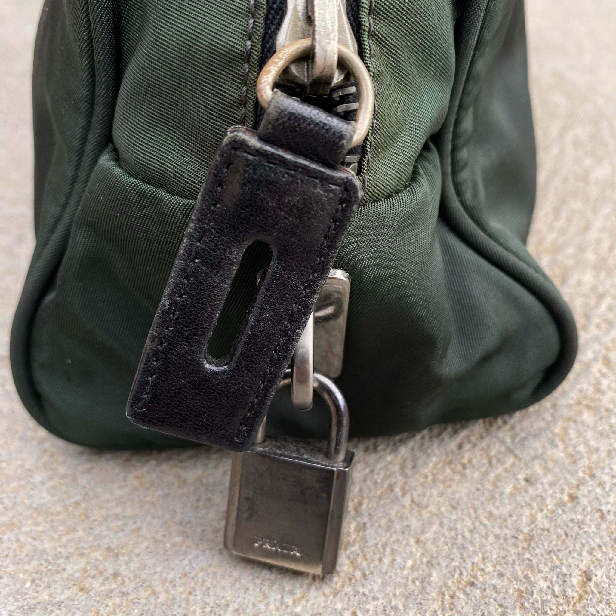 Prada Nylon Forest Green Shoulder / Hand Bag