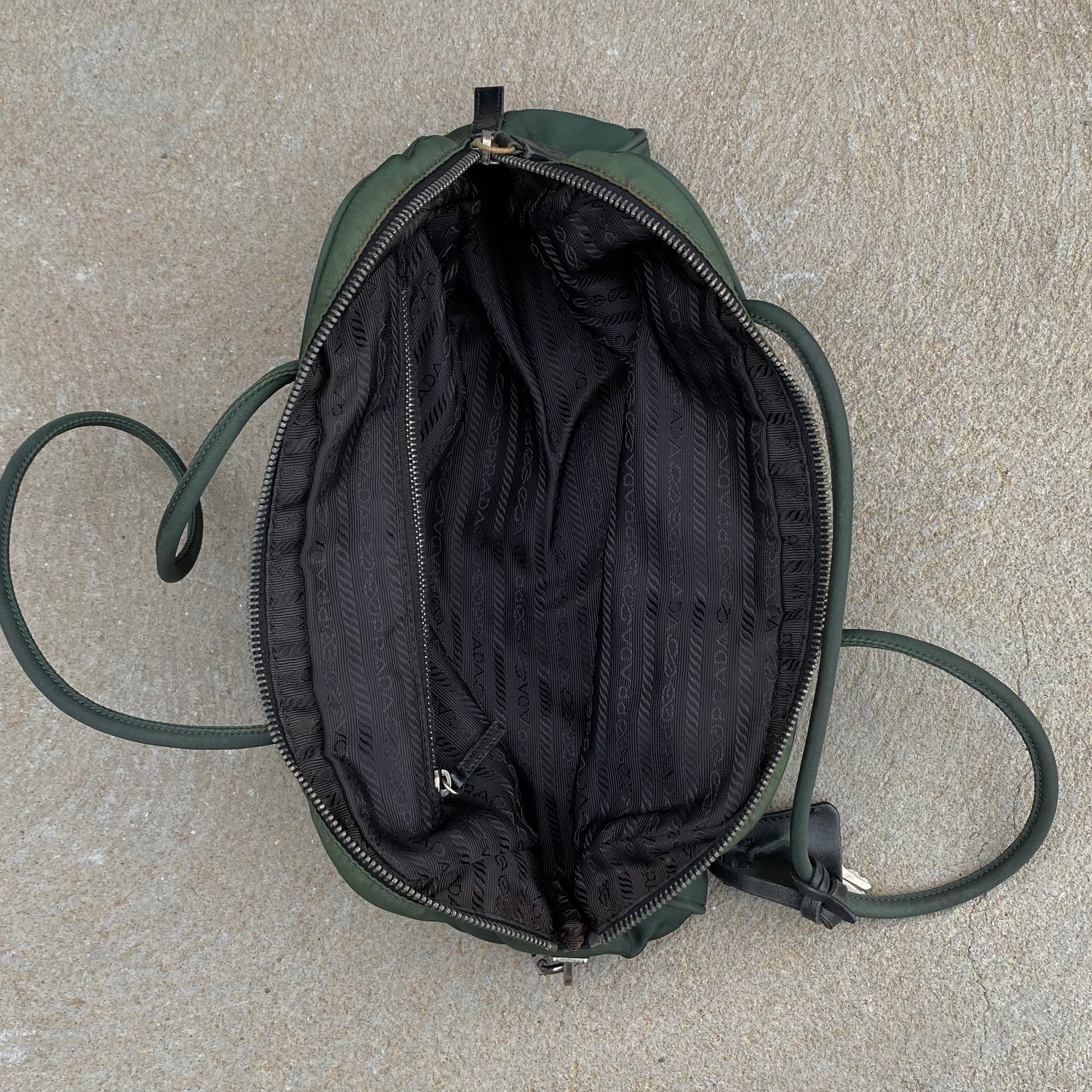 Prada Nylon Forest Green Shoulder / Hand Bag