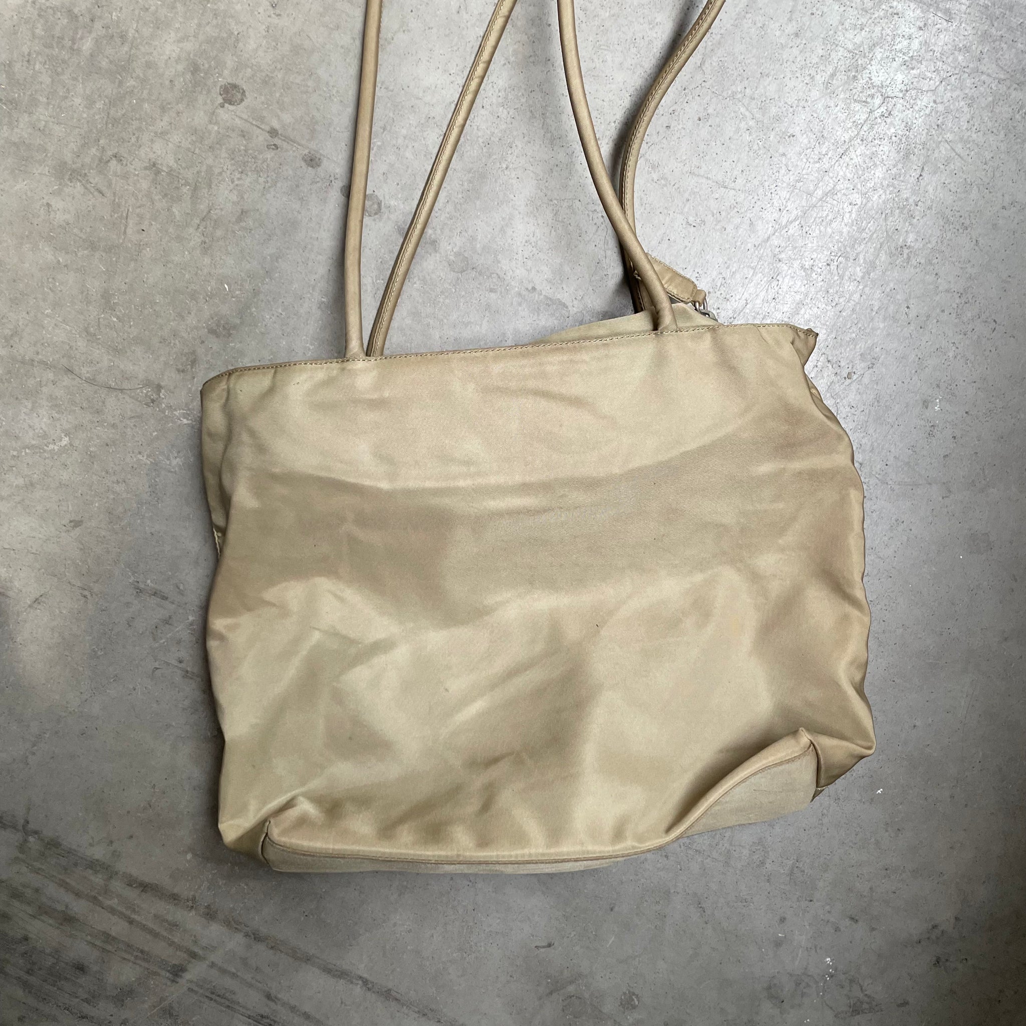 Prada Long Strap Shoulder Bag Nylon Khaki