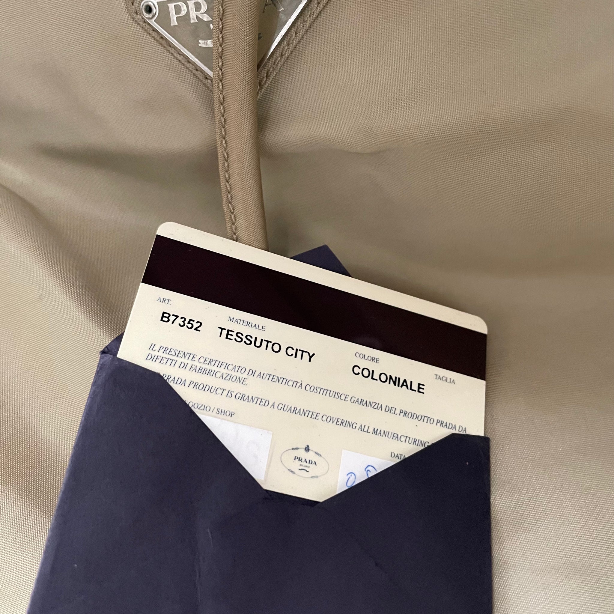 Prada Long Strap Shoulder Bag Nylon Khaki