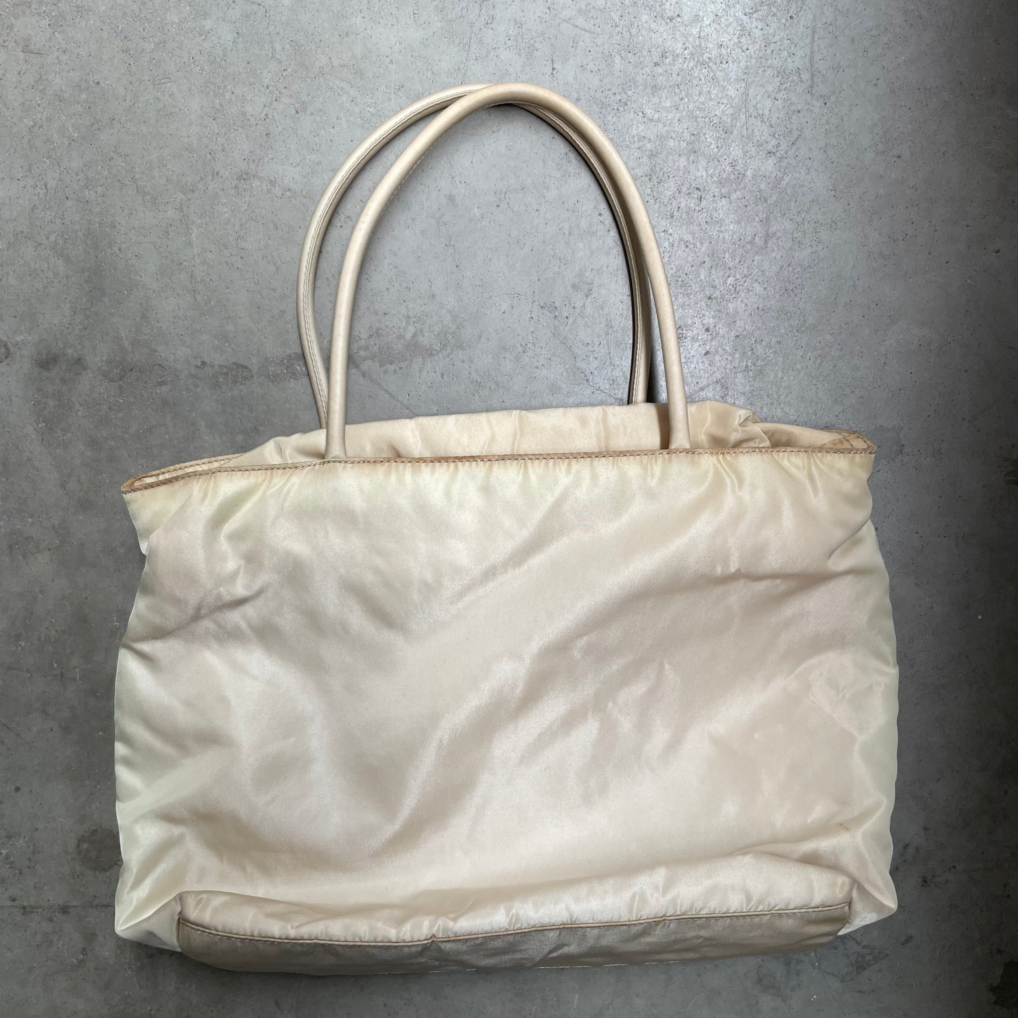 Prada Short Strap Mini Tote Bag Beige