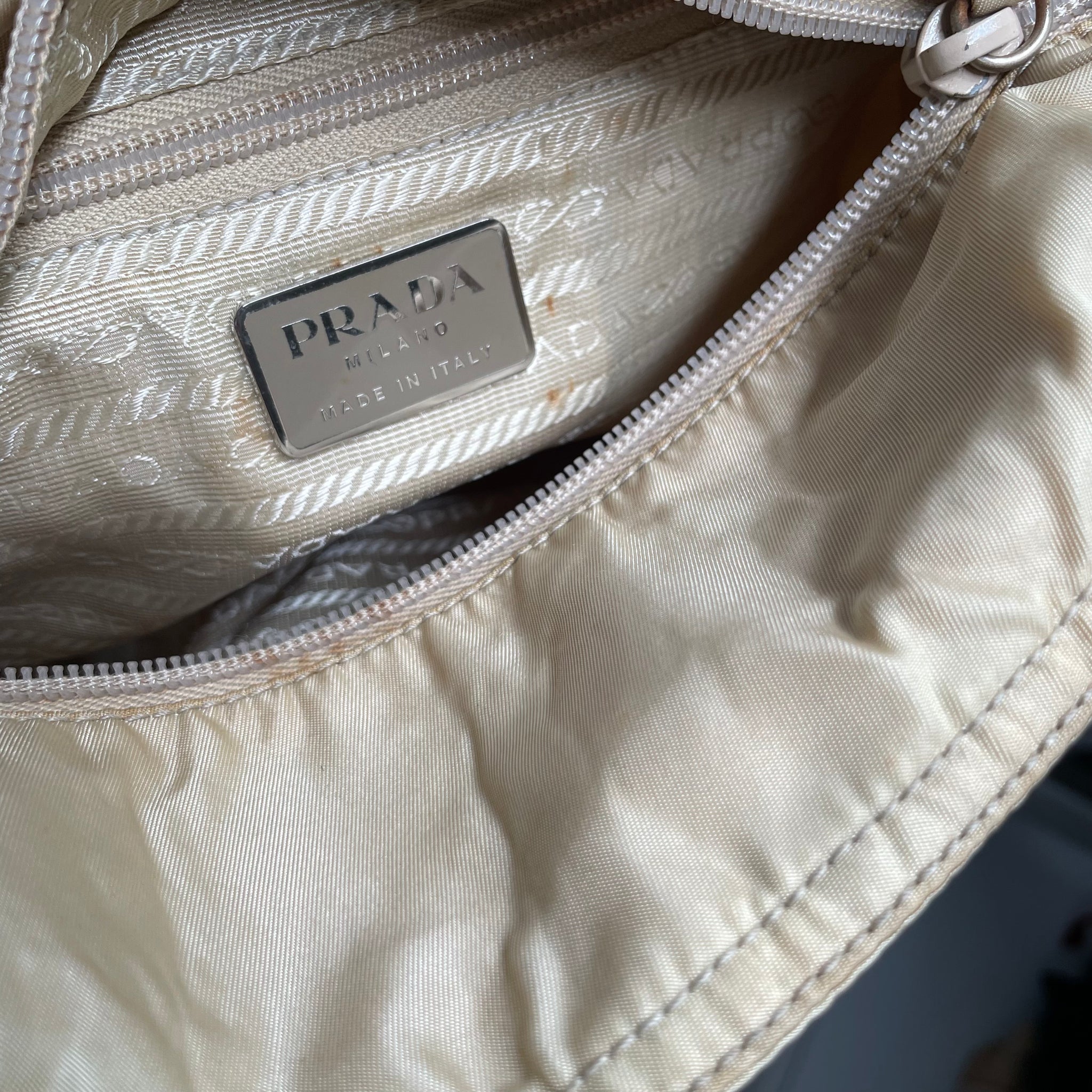 Prada Short Strap Mini Tote Bag Beige