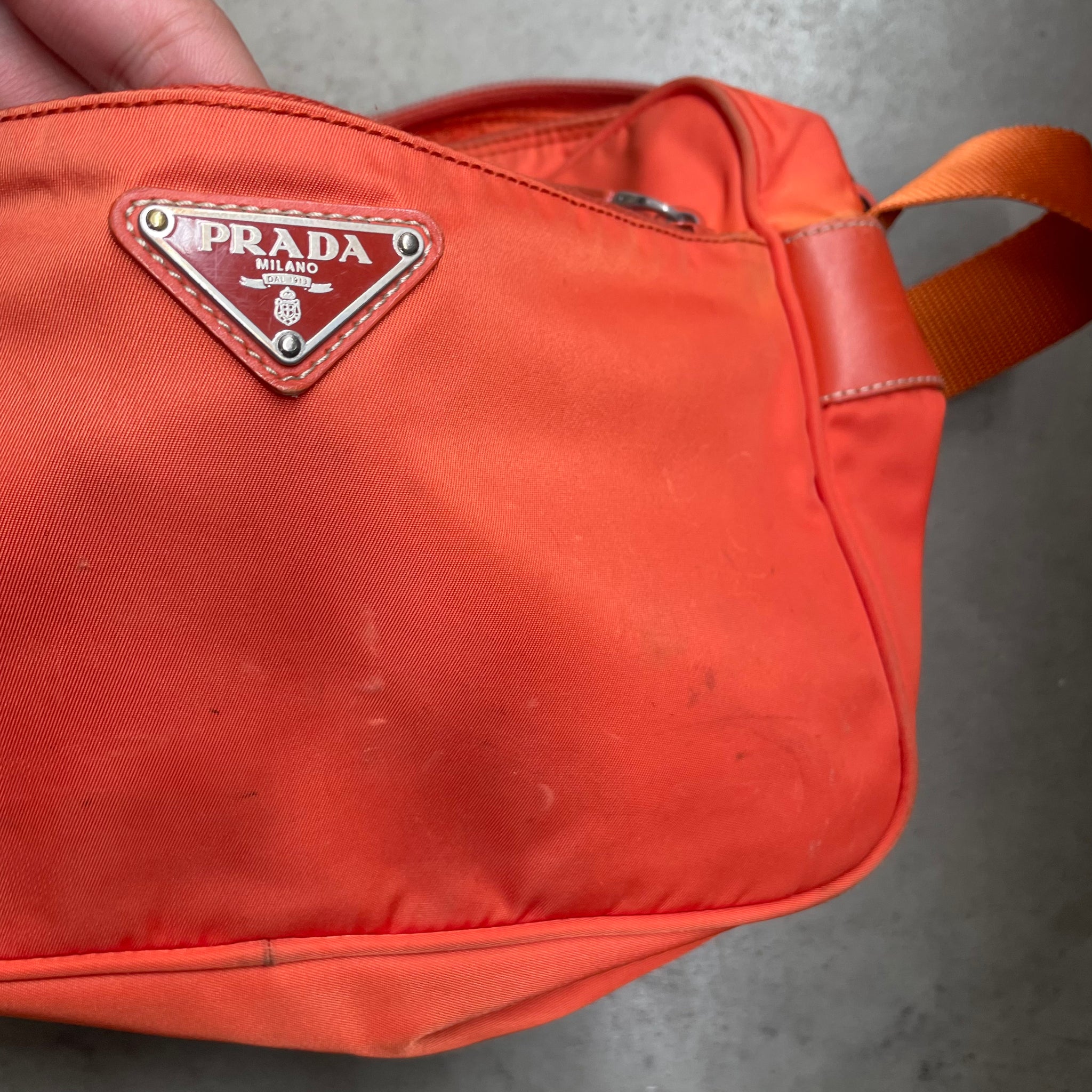 Prada Medium Crossbody Bag Nylon Orange