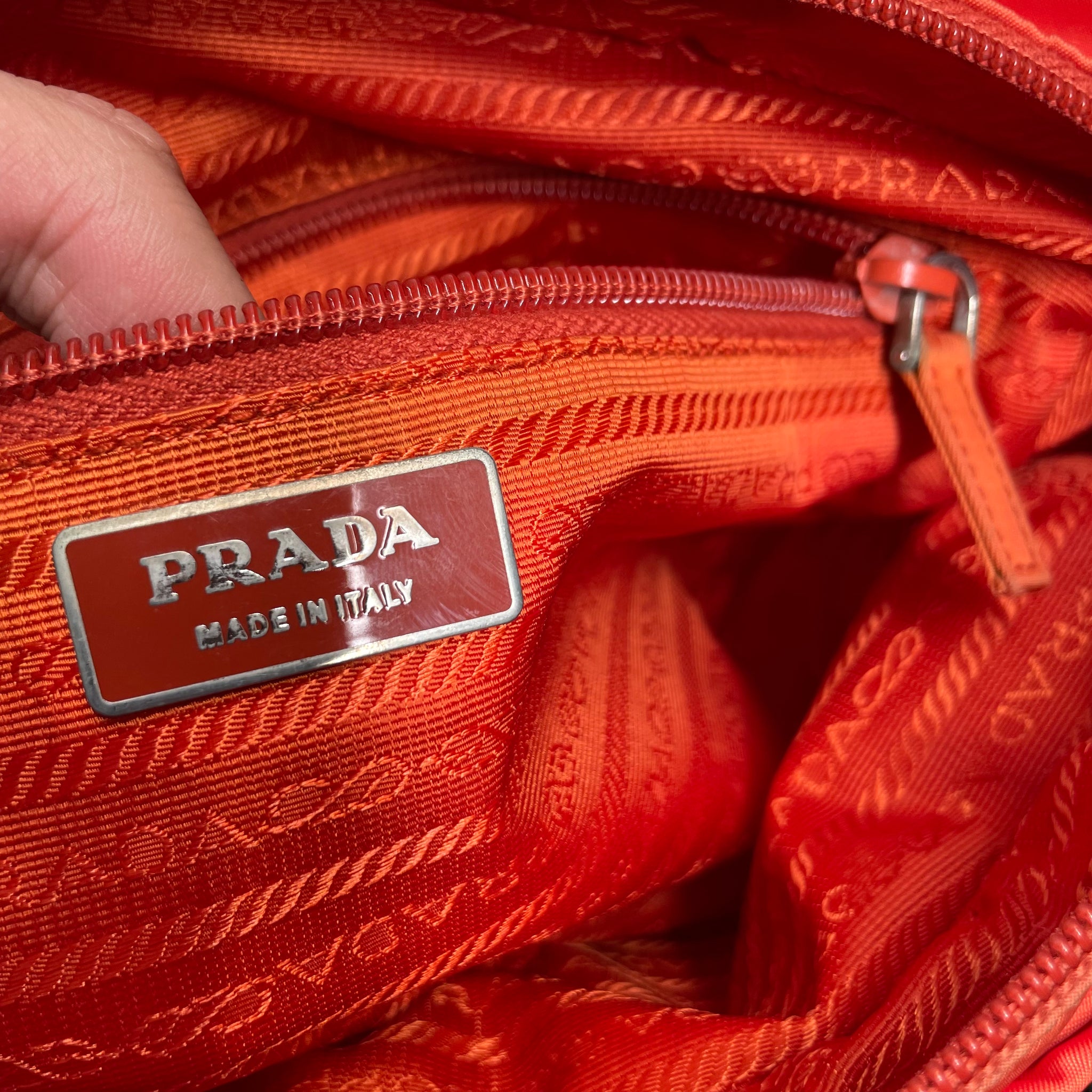 Prada Medium Crossbody Bag Nylon Orange