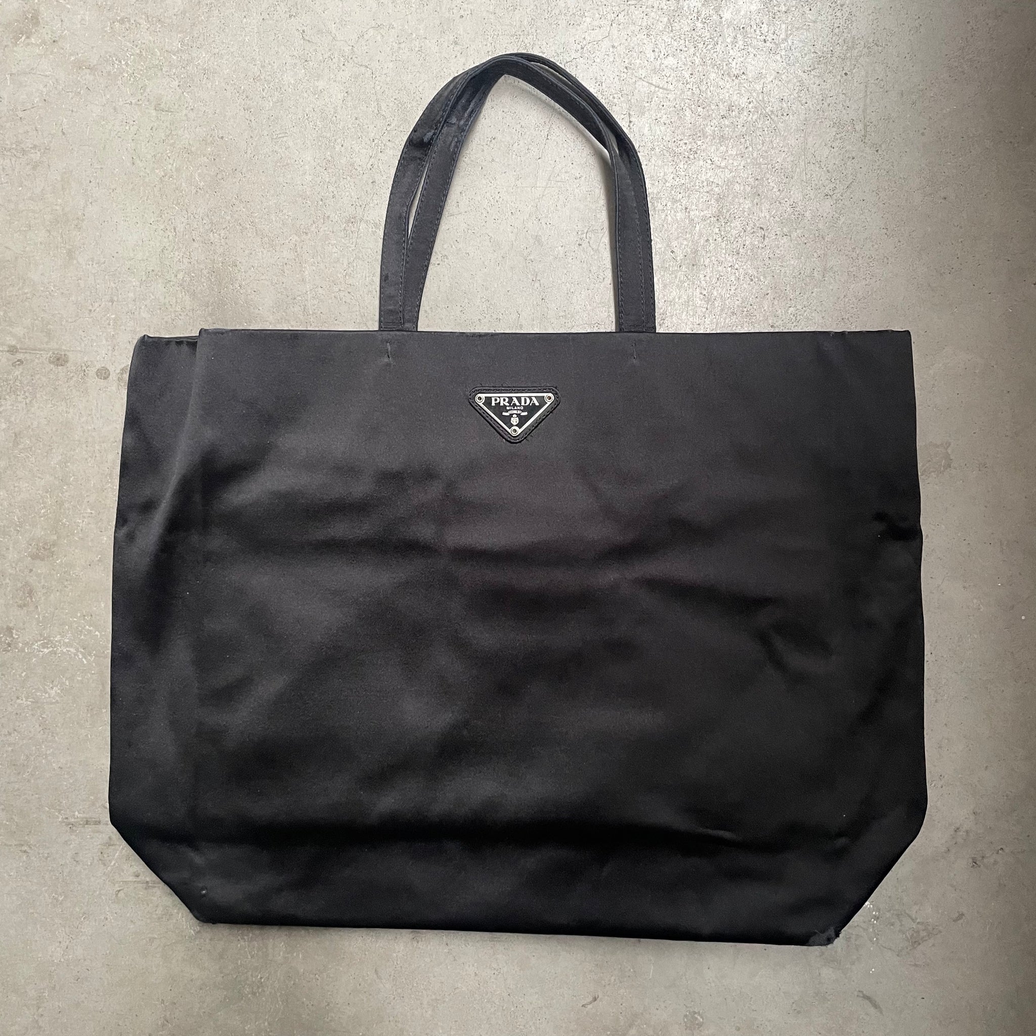 Prada Satin Black Tote Bag