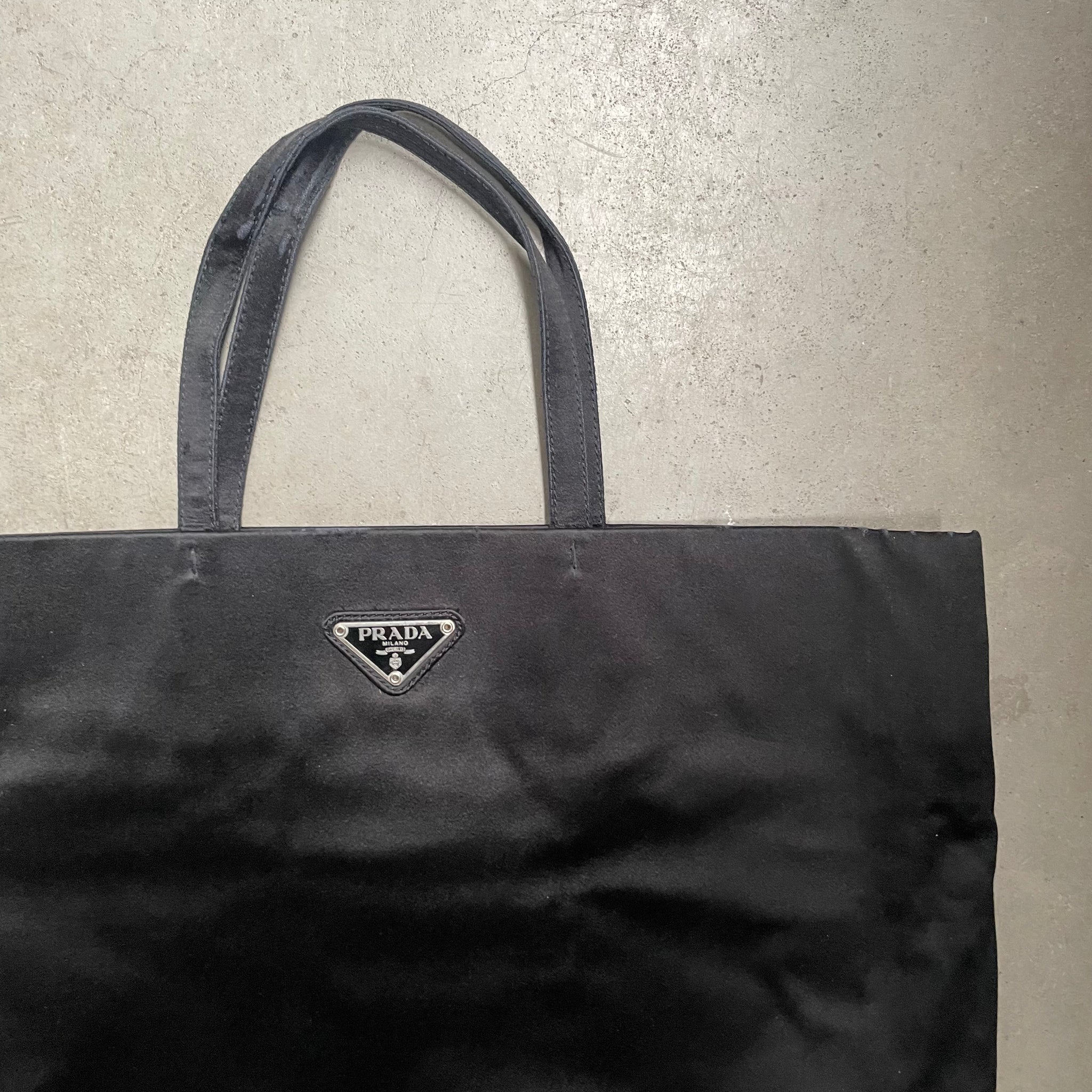 Prada Satin Black Tote Bag