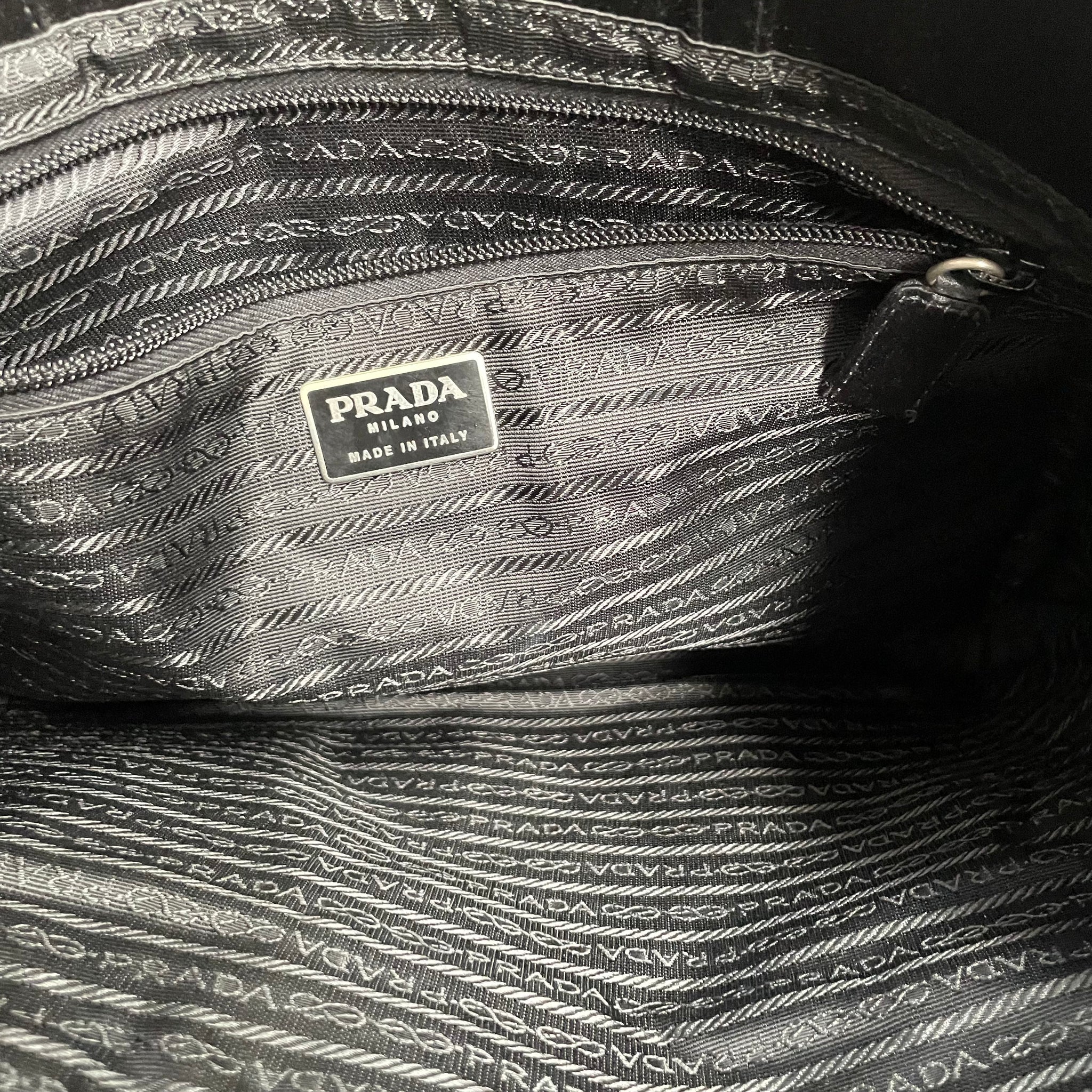 Prada Satin Black Tote Bag