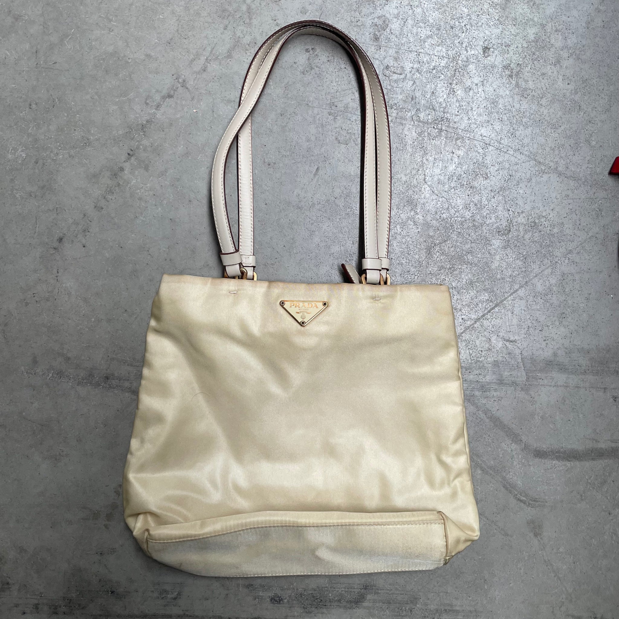 Prada Tote Bag Nylon Beige