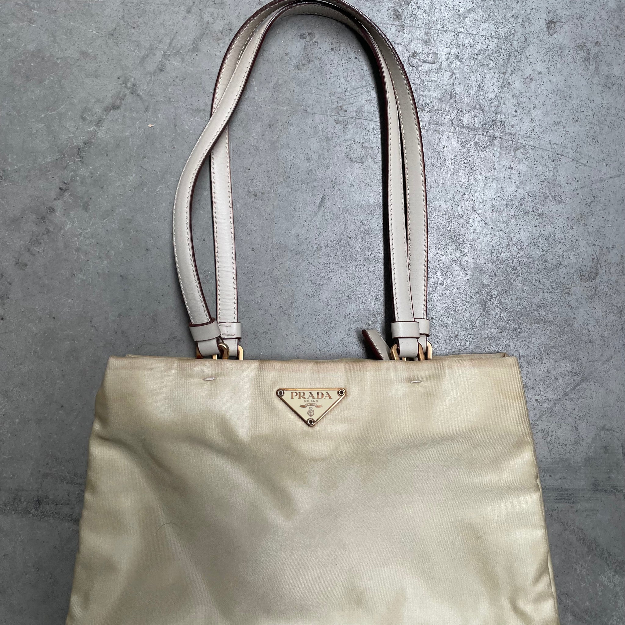 Prada Tote Bag Nylon Beige